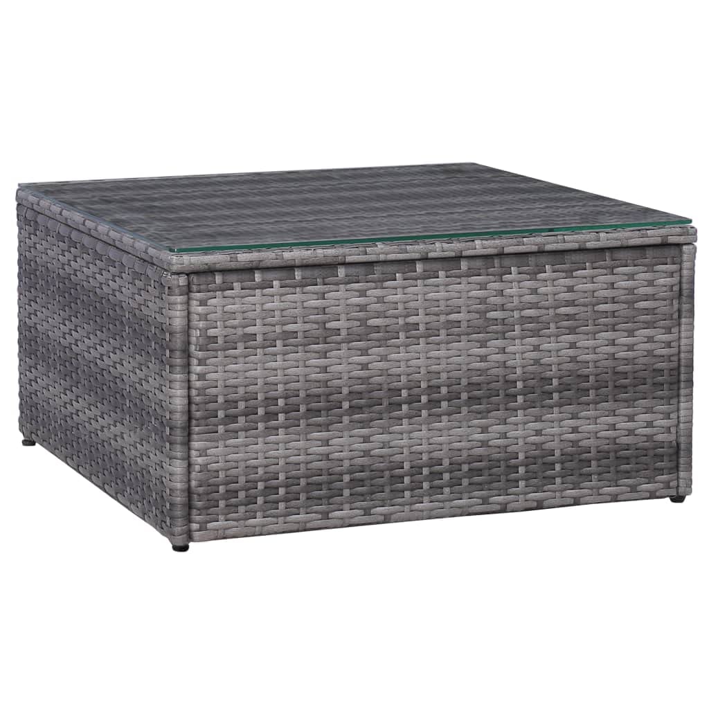 CHARMMA 5-Piece Gray Poly Rattan Patio Sofa Set with Weather-Resistant Cushions & Throw Pillows - Outdoor Furniture for Garden, Poolside, and Backyard Relaxation (58.4KG)