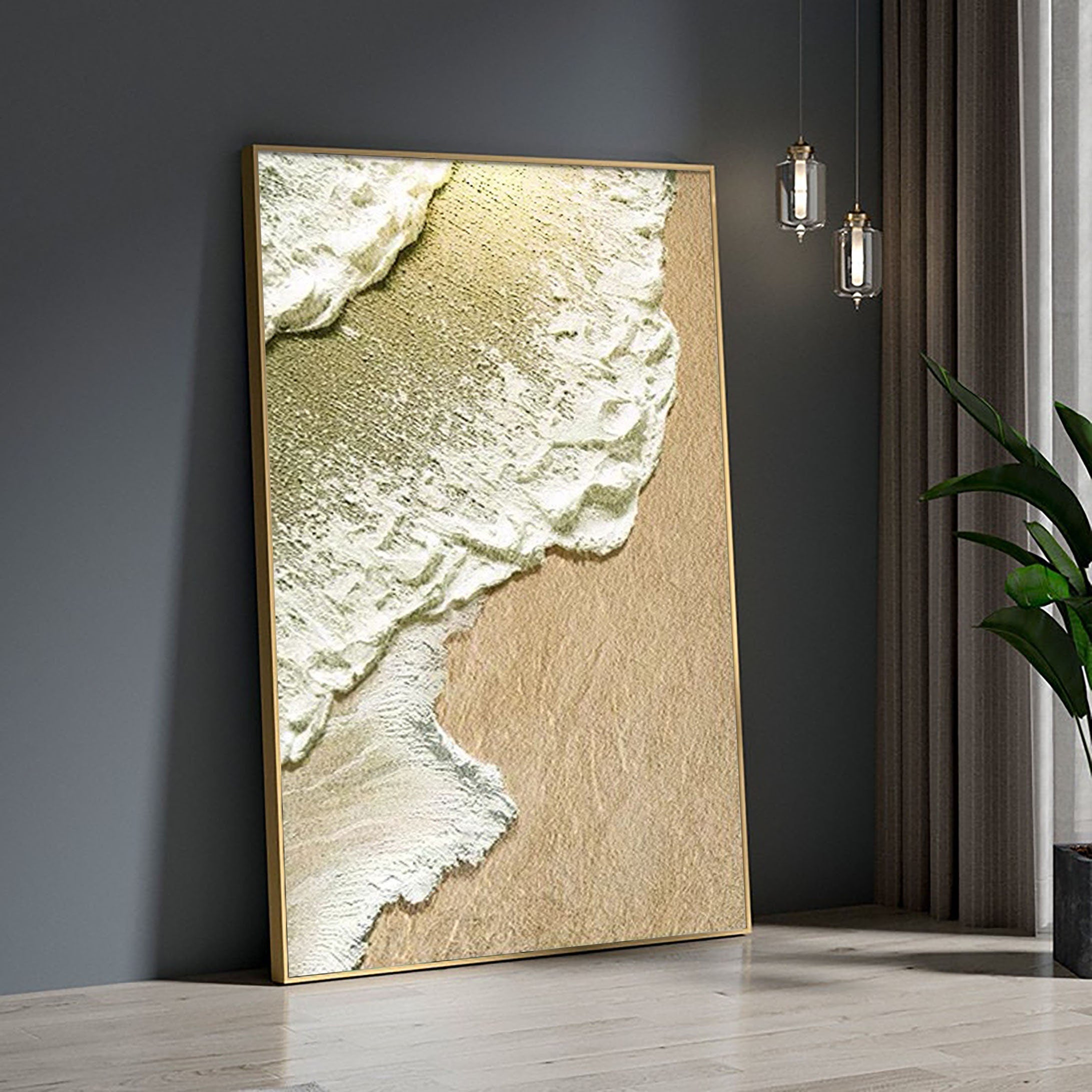 Ocean and Sky Painting #OS 039 - Handmade Wall Art for Home Decor, Office & Living Room - Beautiful Seascape Canvas Artwork