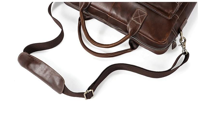 Stylish Brown Leather Messenger Bag for Women & Men - Perfect for Work, Travel, and Everyday Use