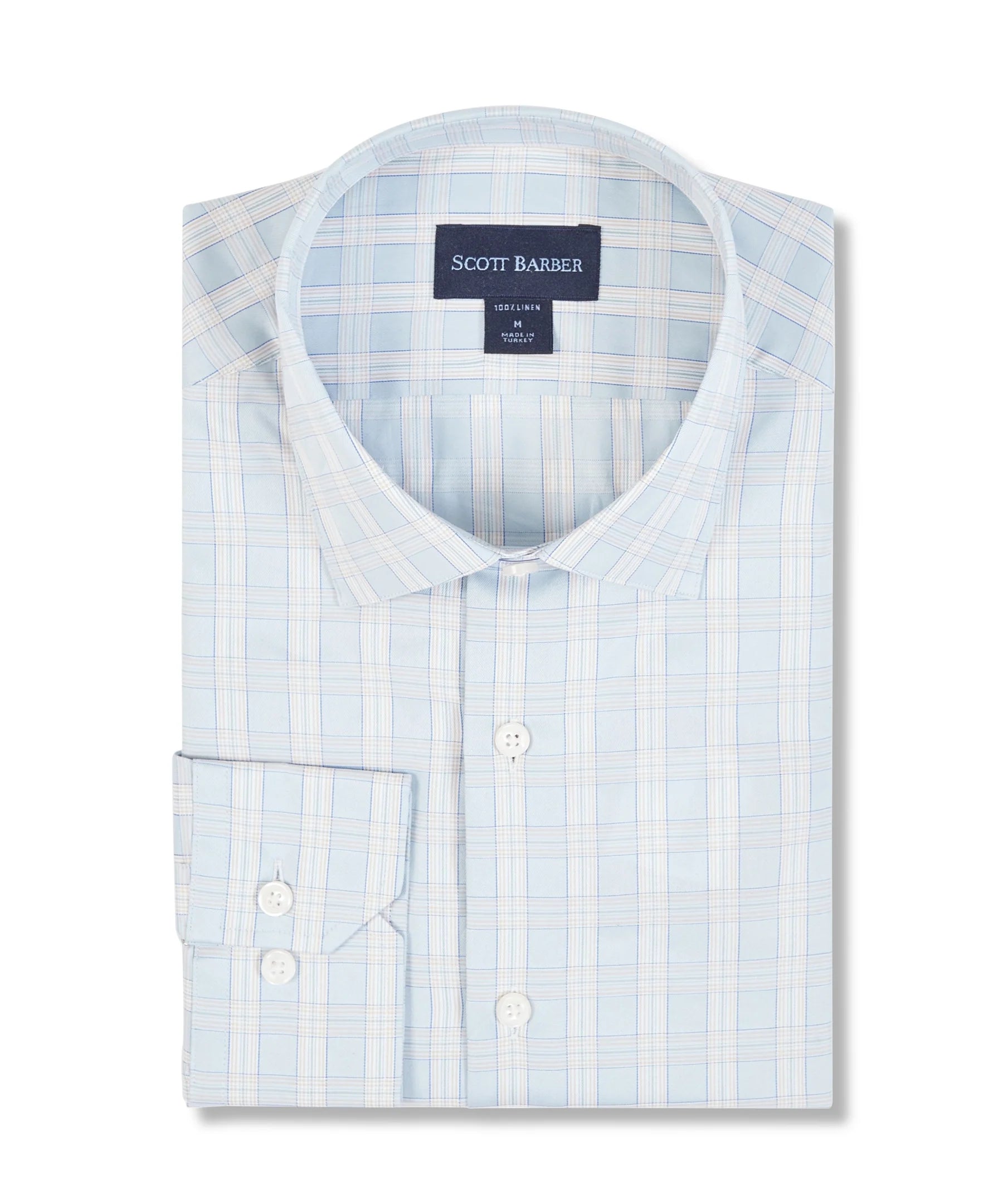Scott Barber Checkered Long Sleeve Sport Shirt for Men - Casual & Outdoor Wear - Perfect for Hiking, Golf & Weekend Activities