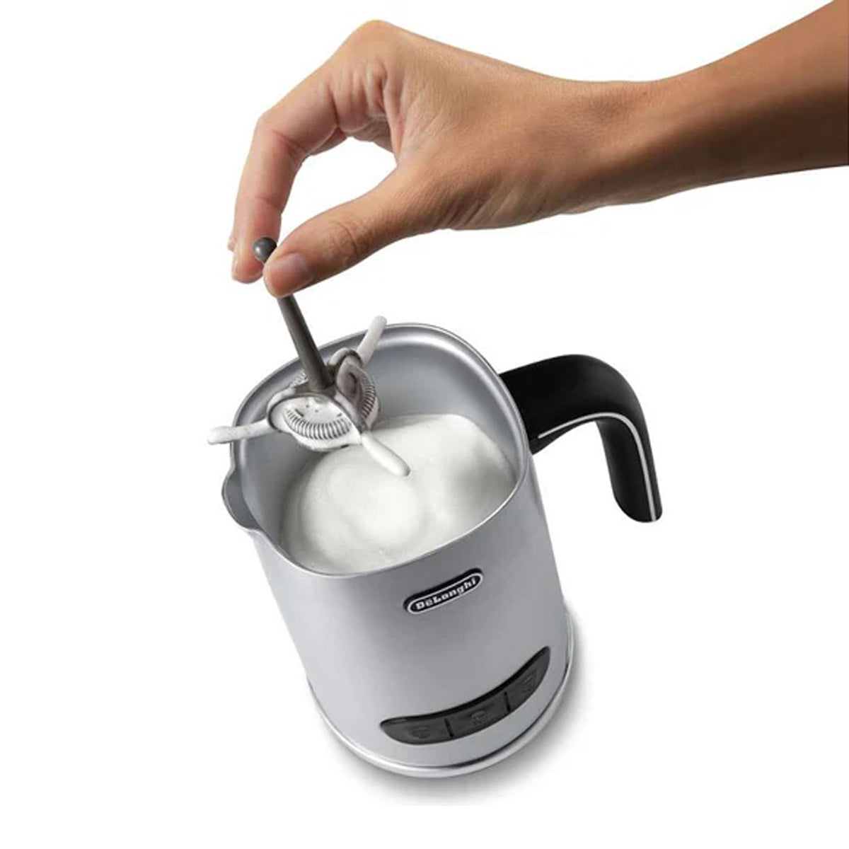 DeLonghi EMF3M Automatic Milk Frother for Lattes & Cappuccinos - Electric Milk Steamer & Warmer for Coffee, Hot Chocolate & Matcha - Perfect for Home & Office Use