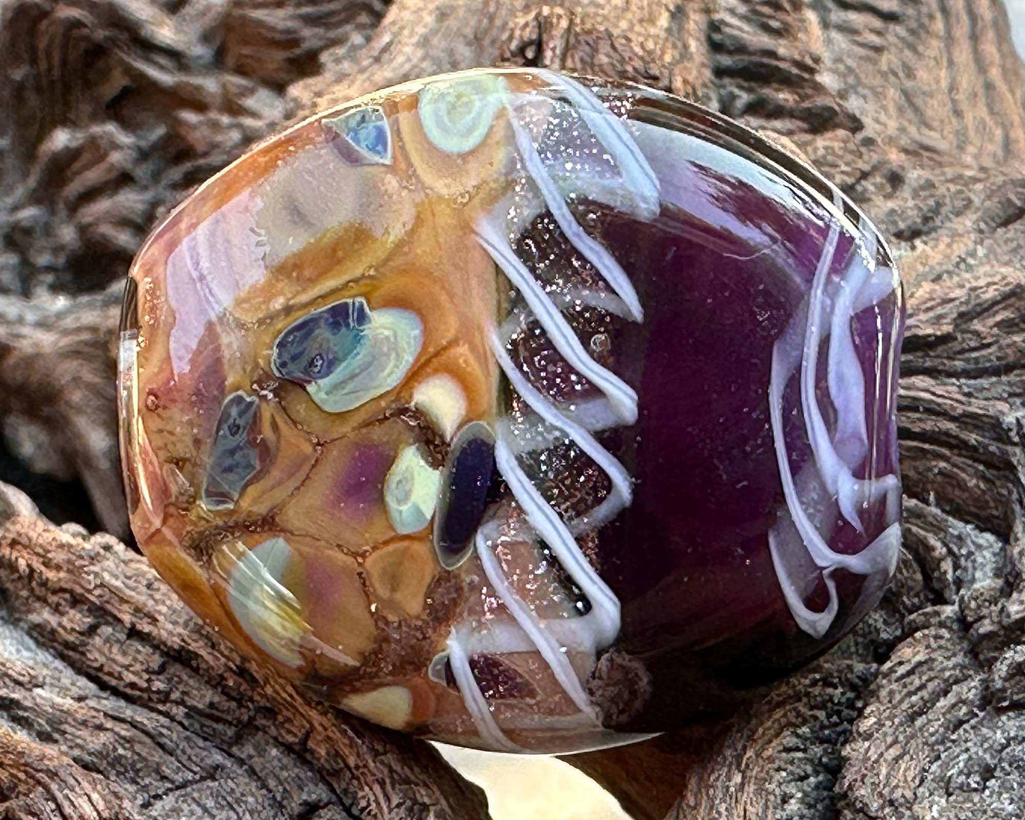 Brown Amethyst Shimmer Lampwork Focal Bead SRA - Handmade Glass Bead for Jewelry Making, DIY Crafts & Beading Projects | Perfect for Necklaces, Bracelets & Earrings