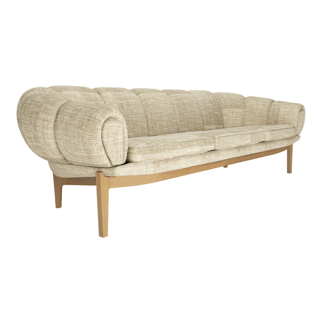 Comfortable Croissant 3-Seater Sofa - Modern Curved Sectional Couch for Living Room, Lounge & Small Spaces