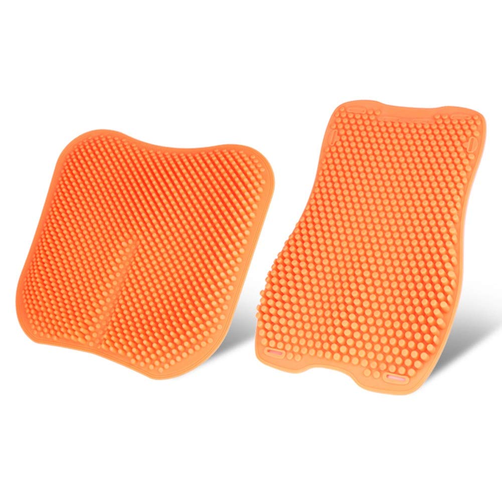 LIXIONG Car Seat Covers & Office Chair Cushions - 2 Pack Breathable Summer Cool Gel Pads for Vehicles & Home Office (Orange) | Stay Cool While Driving & Working