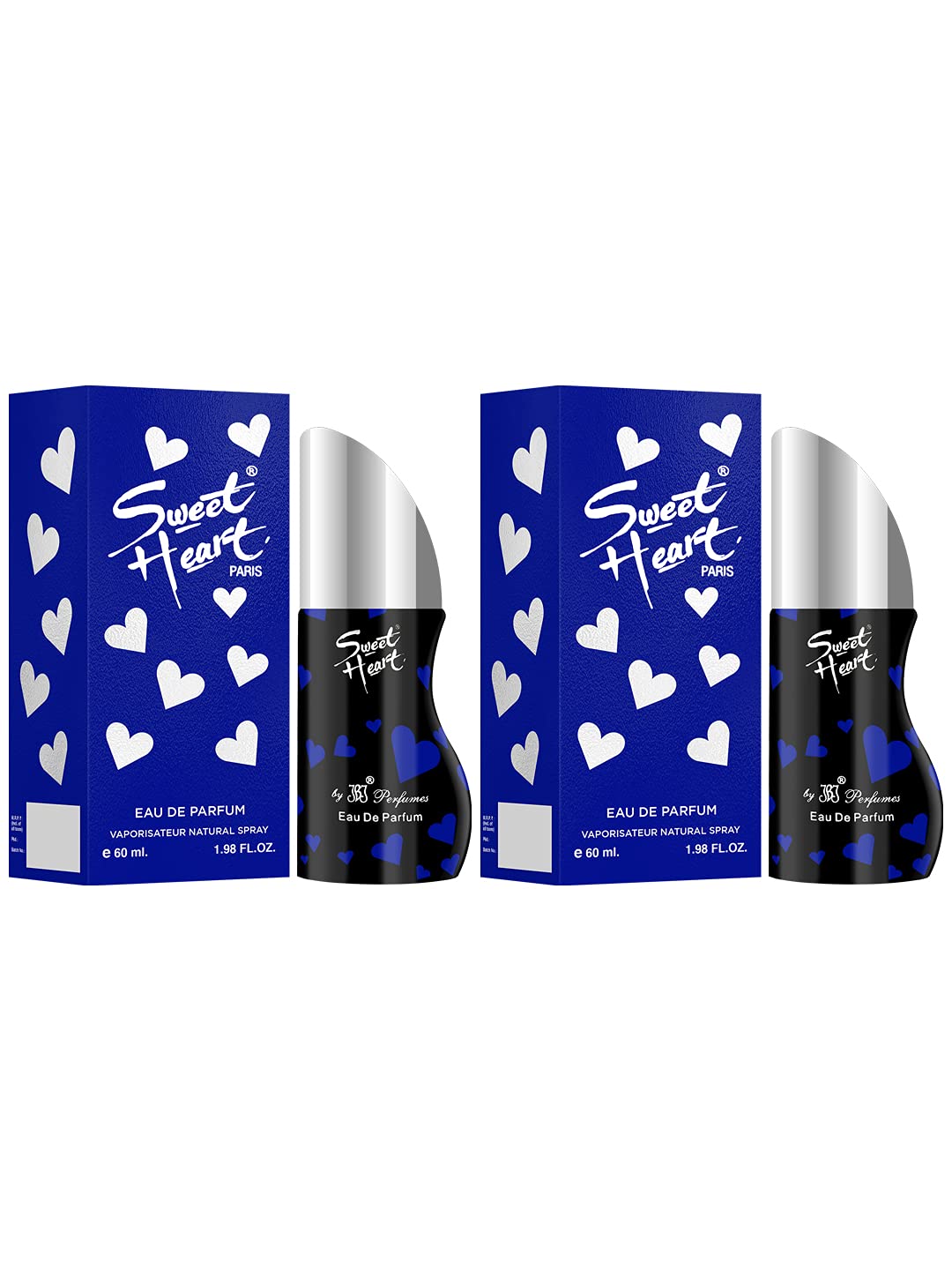 Sweetheart Blue Long Lasting Eau De Perfume for Women - 60ml (2 Pack) - Floral Fragrance for Date Night, Office & Special Occasions