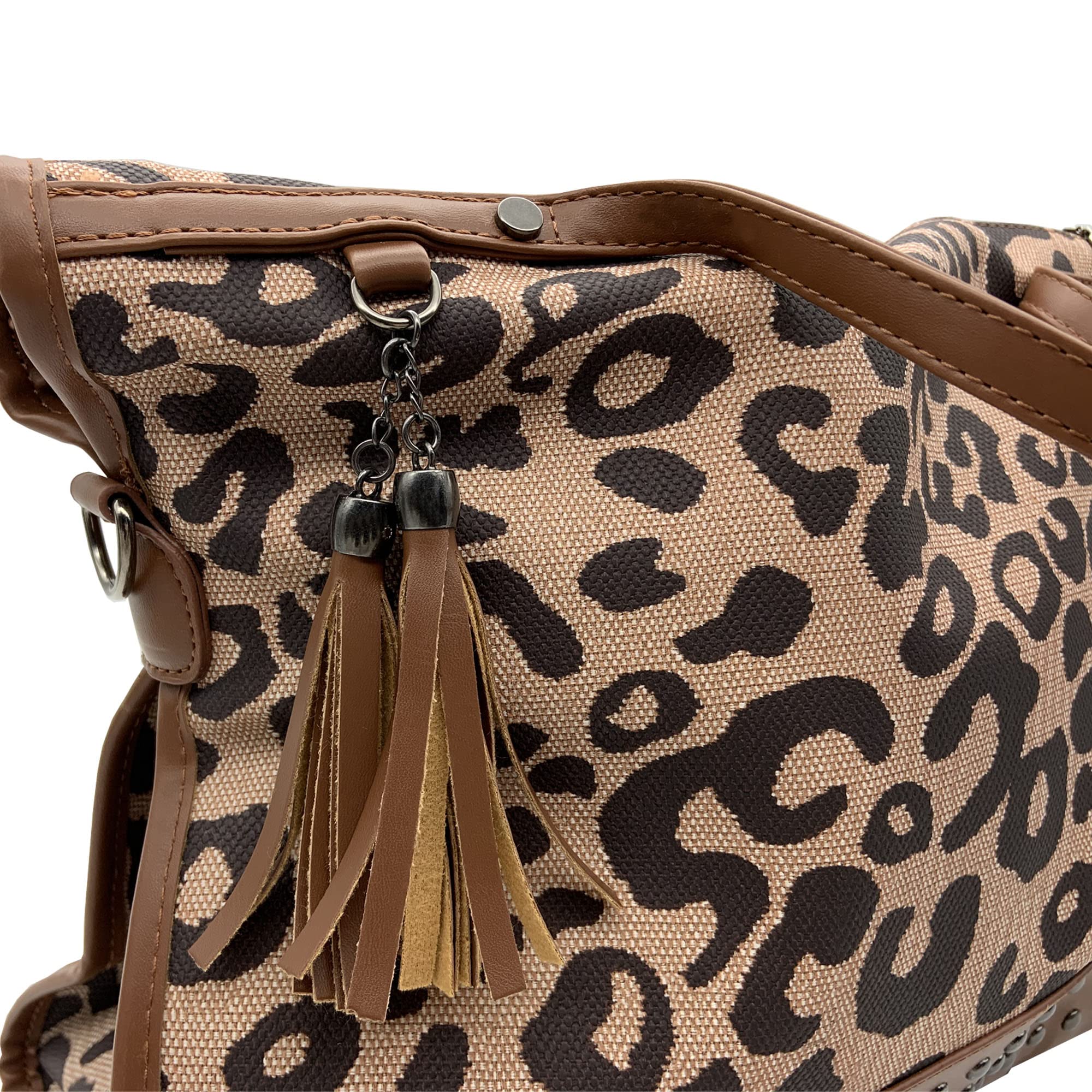 Stylish Leopard Print Tote Shoulder Bag for Women - TopTTanBo Genuine Leather Satchel Purse with Adjustable Strap | Perfect for Work, Travel & Everyday Use