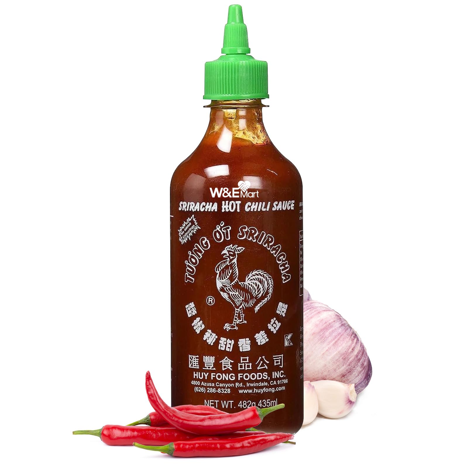 Huy Fong Sriracha Hot Chili Sauce 17 oz (435ml) - Spicy Flavor for Asian Dishes, Pho, Ramen & Stir Fry - Perfect for Cooking & Dipping