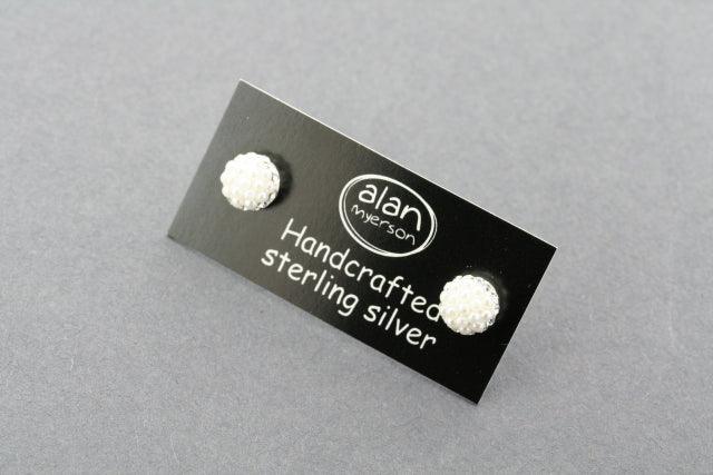 Crystal Ball Stud Earrings with Pearl Accents - Elegant & Dainty Jewelry for Women | Perfect for Parties, Weddings & Everyday Wear
