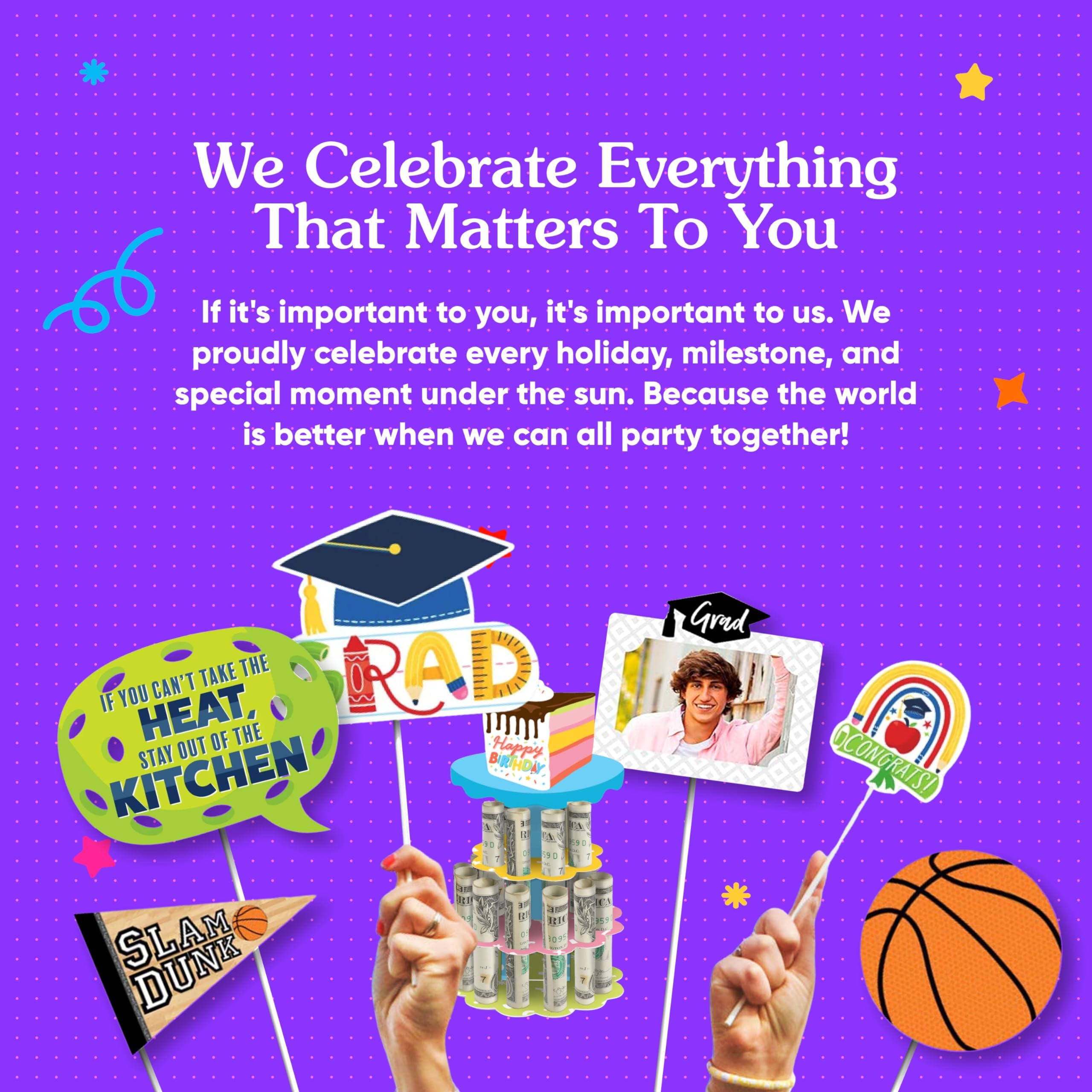 Blue Basketball Party Banner - College Sports Decor for Game Day