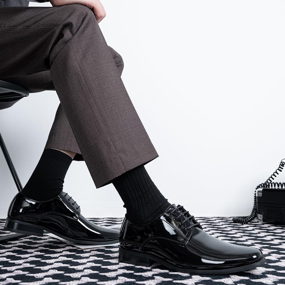 Jousen Men's Formal Business Oxford Dress Shoes - Classic Tuxedo Shoes for Weddings, Office & Special Occasions