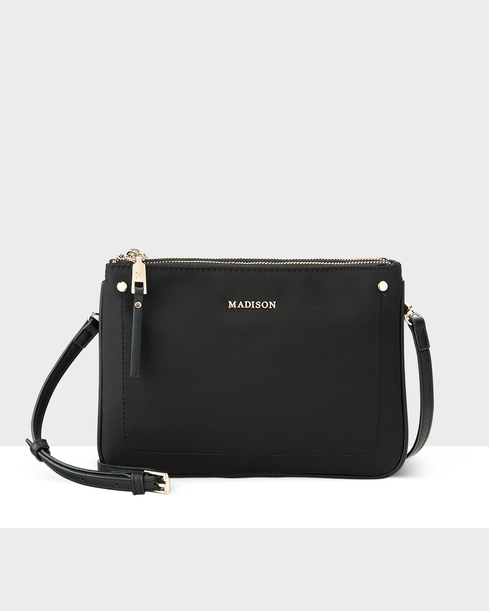 Charlotte Double Zip Crossbody Bag with Adjustable Aztec Print Strap - Stylish & Functional for Travel, Work & Everyday Use