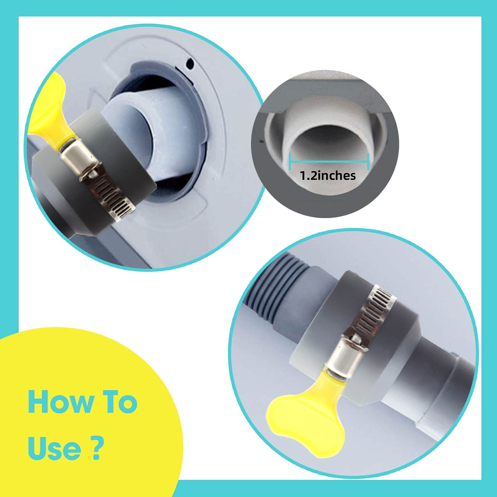 6.6FT Washing Machine Drain Hose Extension Kit with Adapter & Clamps for Dishwasher/Washer