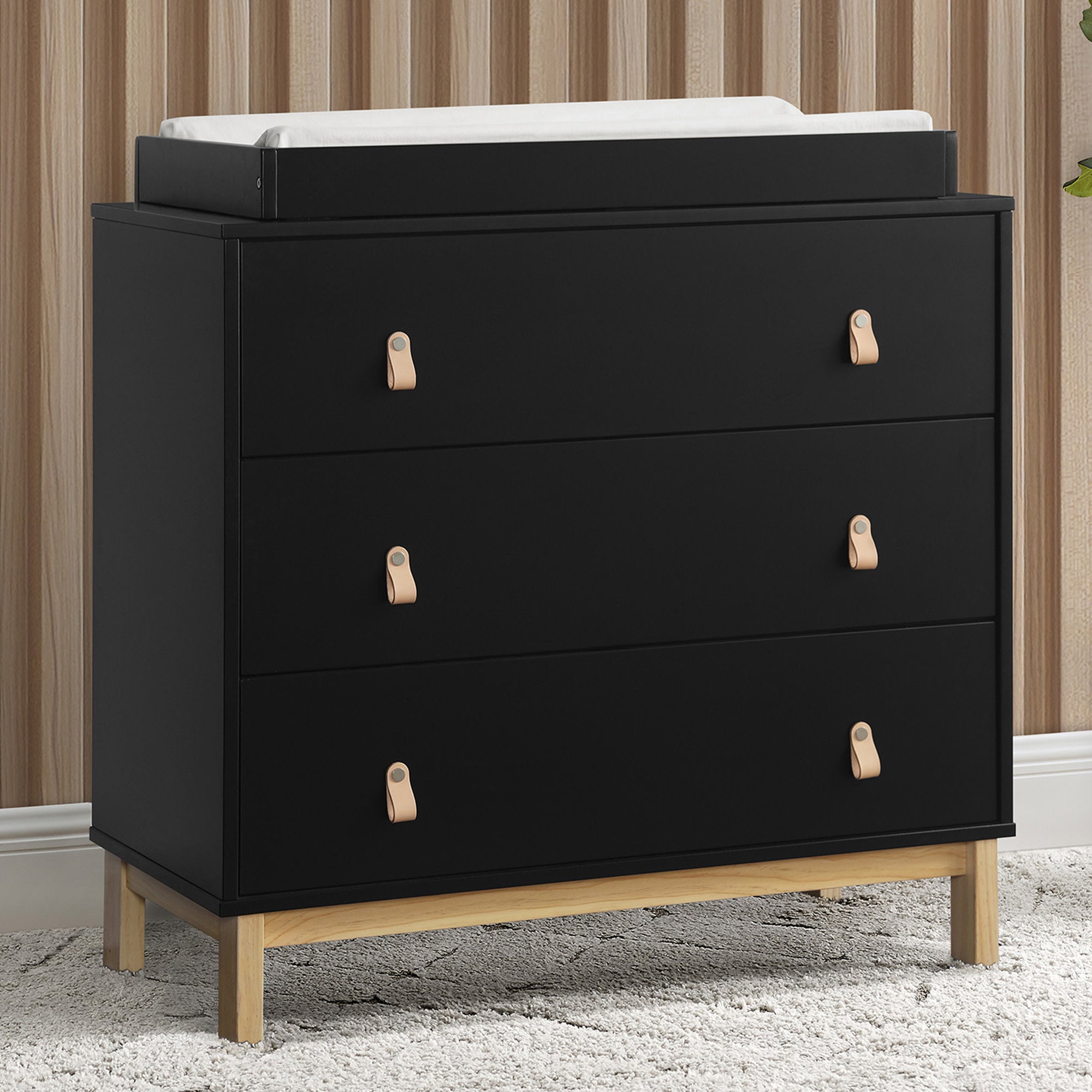 BabyGap Legacy 3-Drawer Dresser with Leather Pulls & Secure Interlocking Drawers - Perfect Nursery Storage for Baby Clothes, Diapers, and Essentials