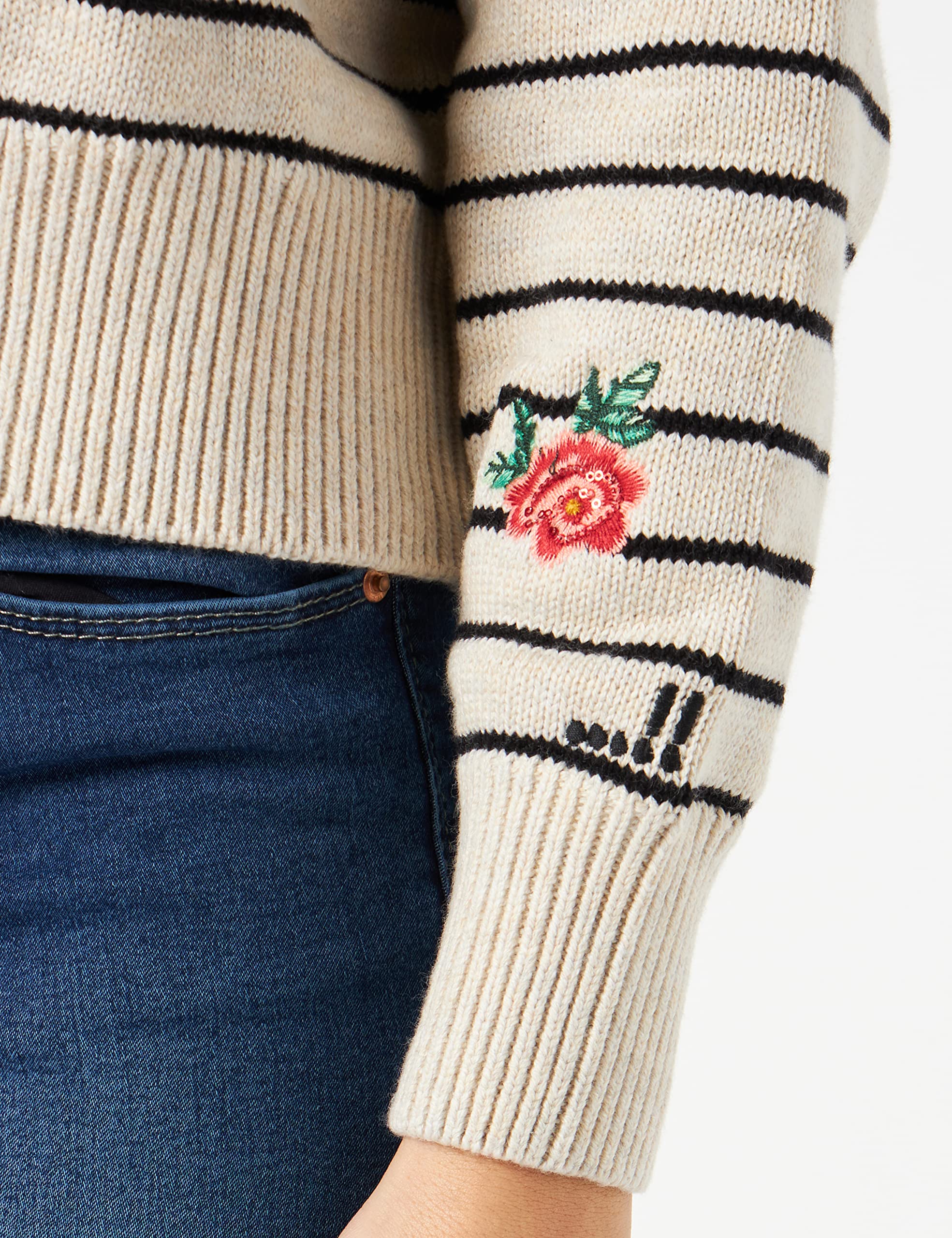 Desigual Women's Pullover Sweater - Cozy Knit Long Sleeve Casual Top for Fall & Winter | Perfect for Office, Travel, and Weekend Outfits