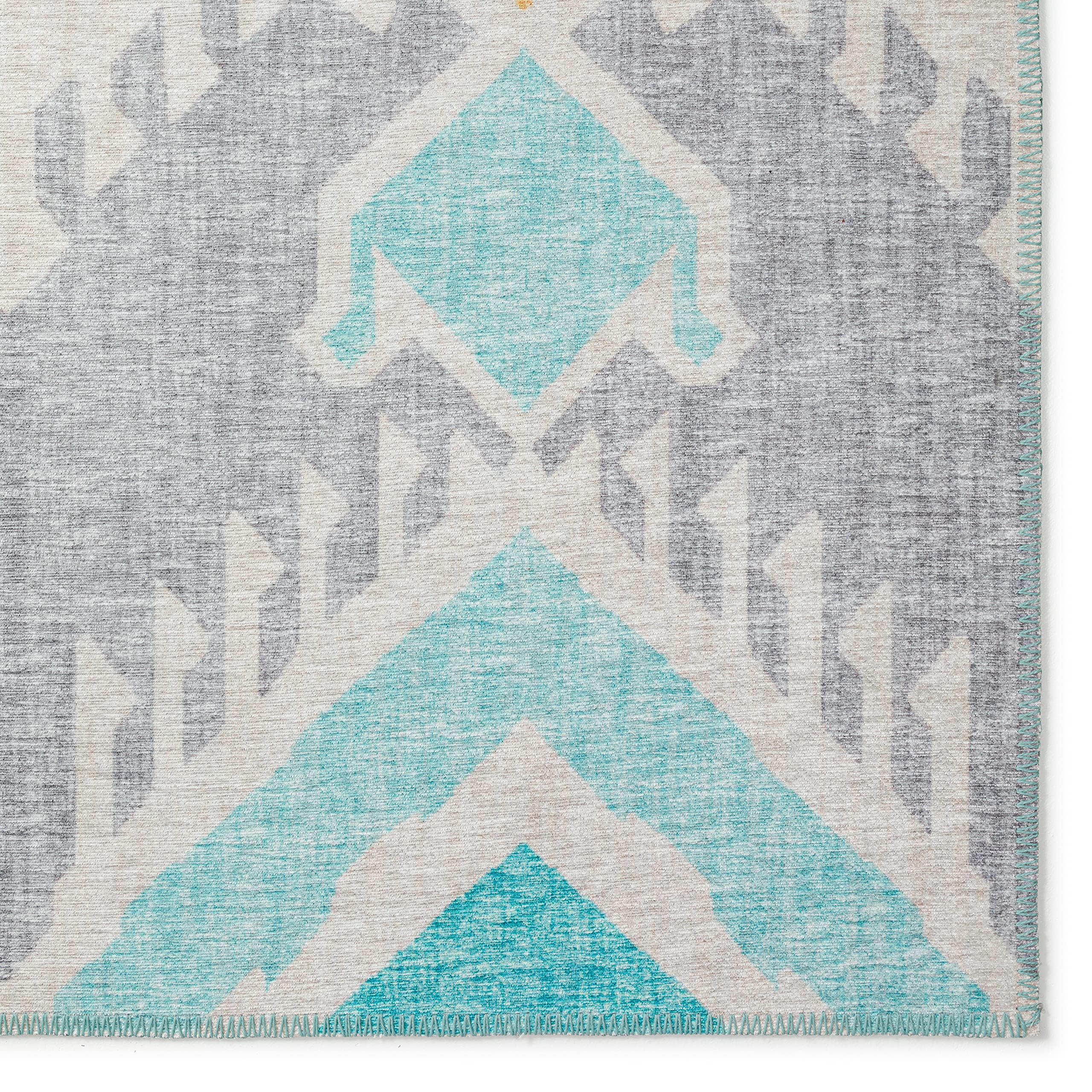 Addison Rugs Yuma AYU32 Aqua 9' x 12' Area Rug - Soft Modern Boho Chic Living Room Carpet for Bedroom, Dining Room & Home Decor