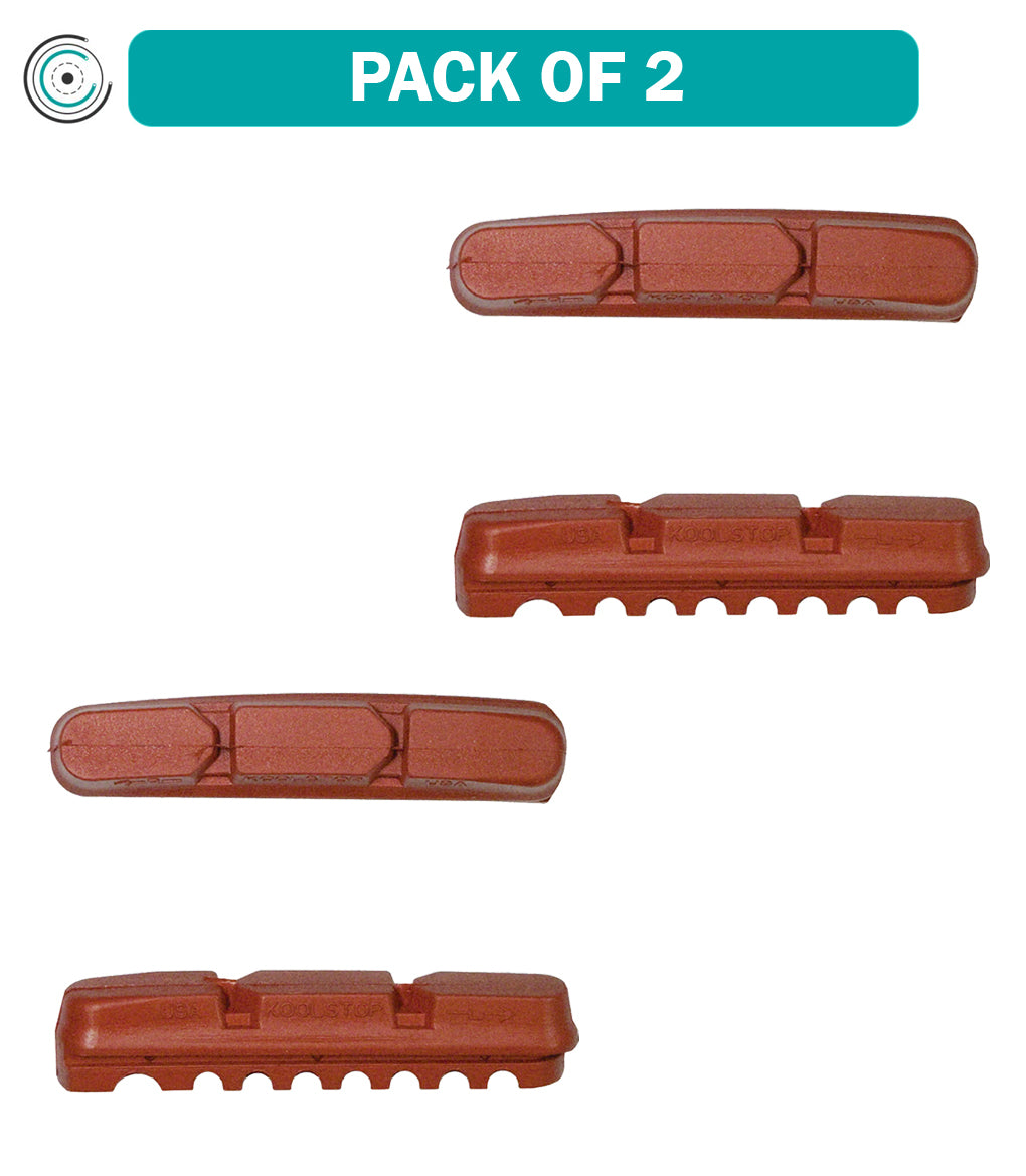 2 Pack Kool Stop Dura 2 Brake Pads - Compatible with SRAM & Shimano Bikes - Premium Cartridge Inserts for Mountain & Road Bikes - Perfect for Cycling Commuting and Trail Riding