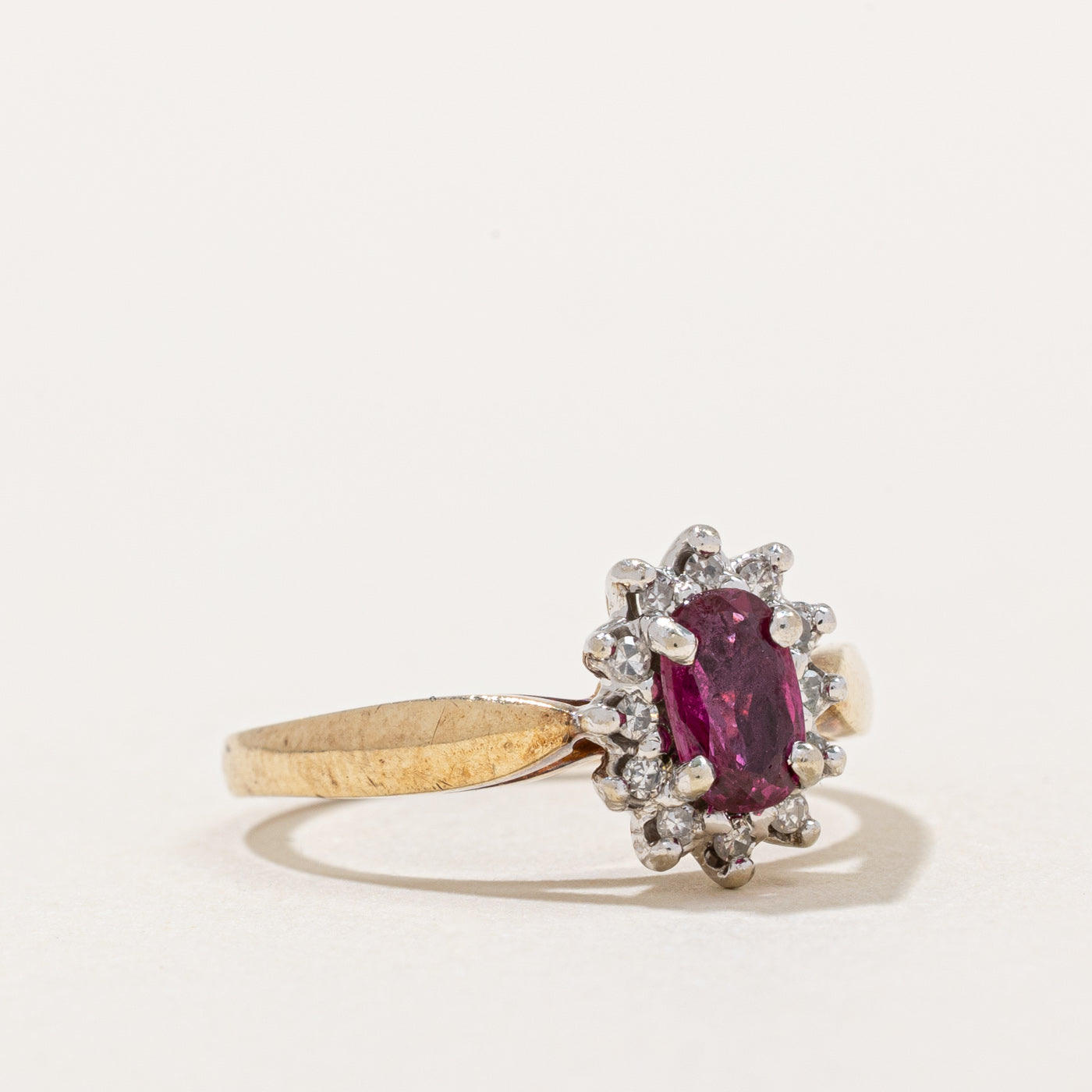 Exquisite 0.50ct Ruby & Diamond Halo Engagement Ring (0.10ctw) - Size 6 | Perfect for Anniversary Gifts, Valentine's Day & Proposal