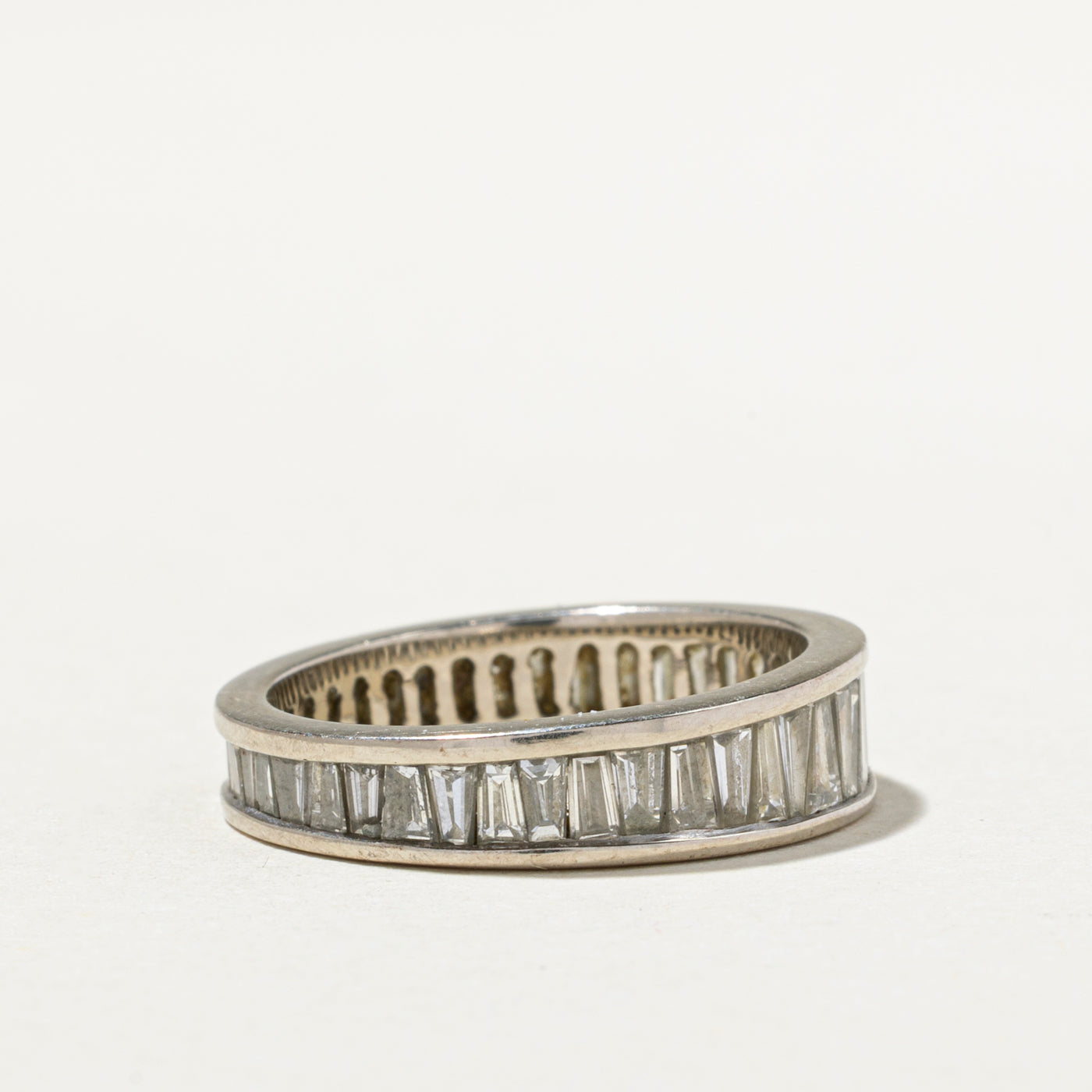 Eternity Tapered Baguette Cut Diamond Wedding Band Ring | 3.78 Carat Total Weight | Size 6.75 | Perfect for Anniversary, Engagement & Bridal Jewelry Gifts