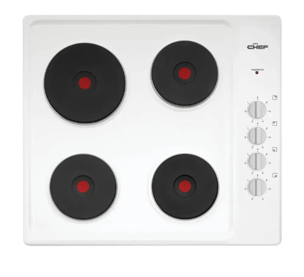 Chef CHS642WB 60cm 4-Zone Electric Solid Cooktop - Premium Induction Stove for Modern Kitchens | Perfect for Home Cooking, Baking & Entertaining