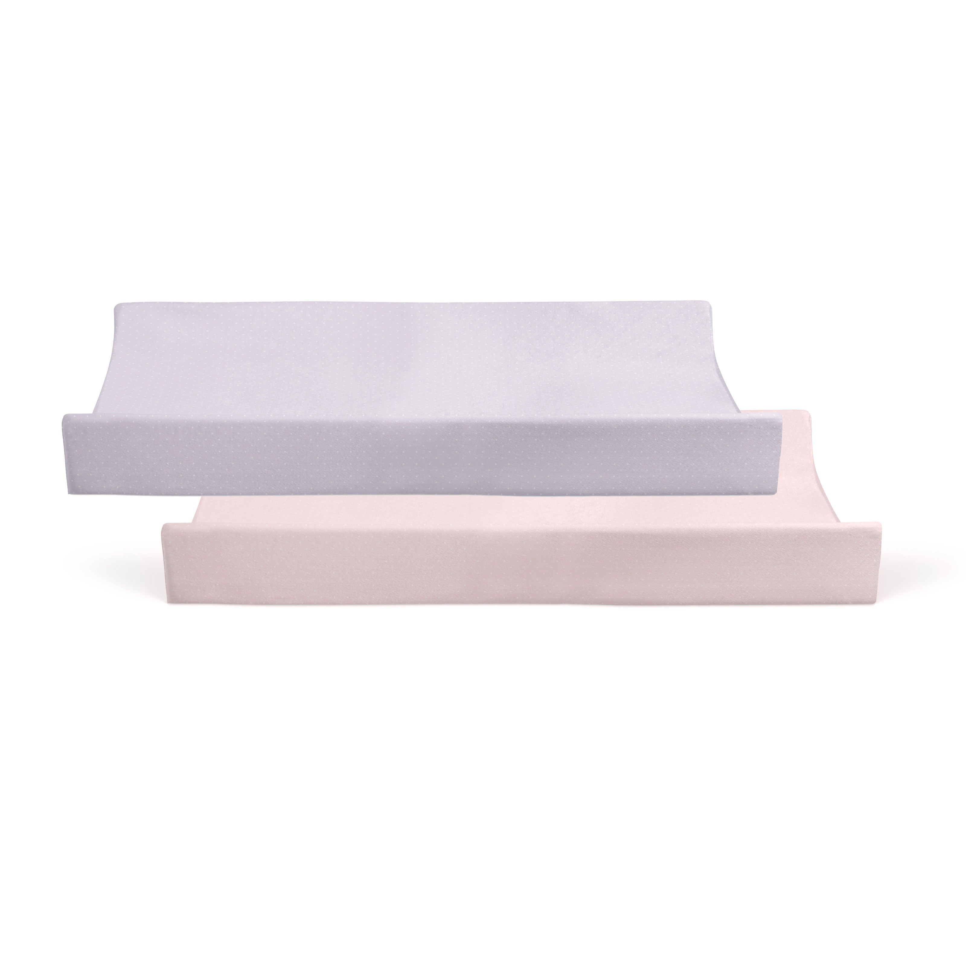 Waterproof Change Pad Covers 2-Pack - Soft Pink & Lilac Baby Changing Mat Protectors for Nursery, Diaper Station & On-the-Go Use