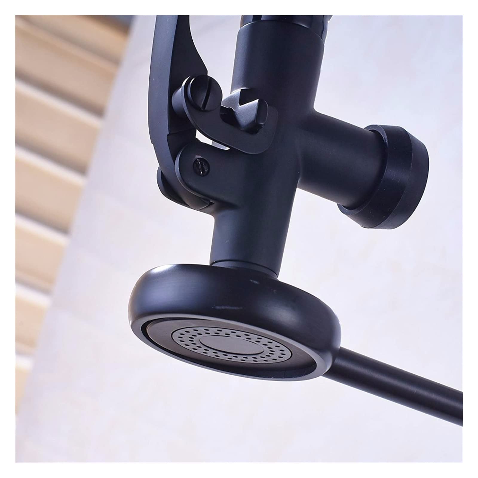 Sturdy Pre-Rinse Spring Pull Down Kitchen Sink Faucet - Single Handle with Sprayer in Black Bronze & Chrome - Perfect for Modern Kitchens & High-Traffic Restaurants
