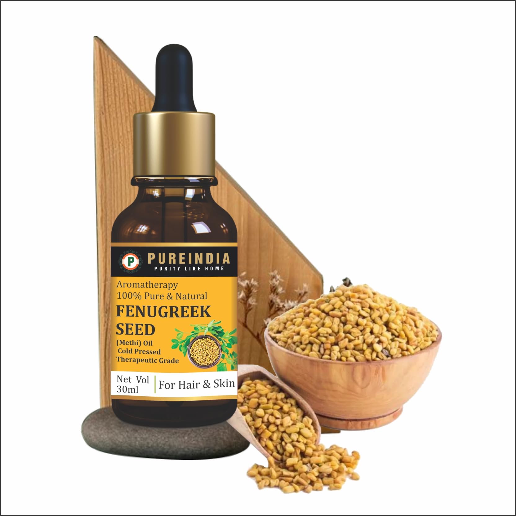 Pure & Natural Fenugreek Seed Oil - 100% Therapeutic Grade Essential Oil for Hair Growth, Skin Care & Aromatherapy - 30ml Bottle - Perfect for Massage, DIY Beauty & Relaxation