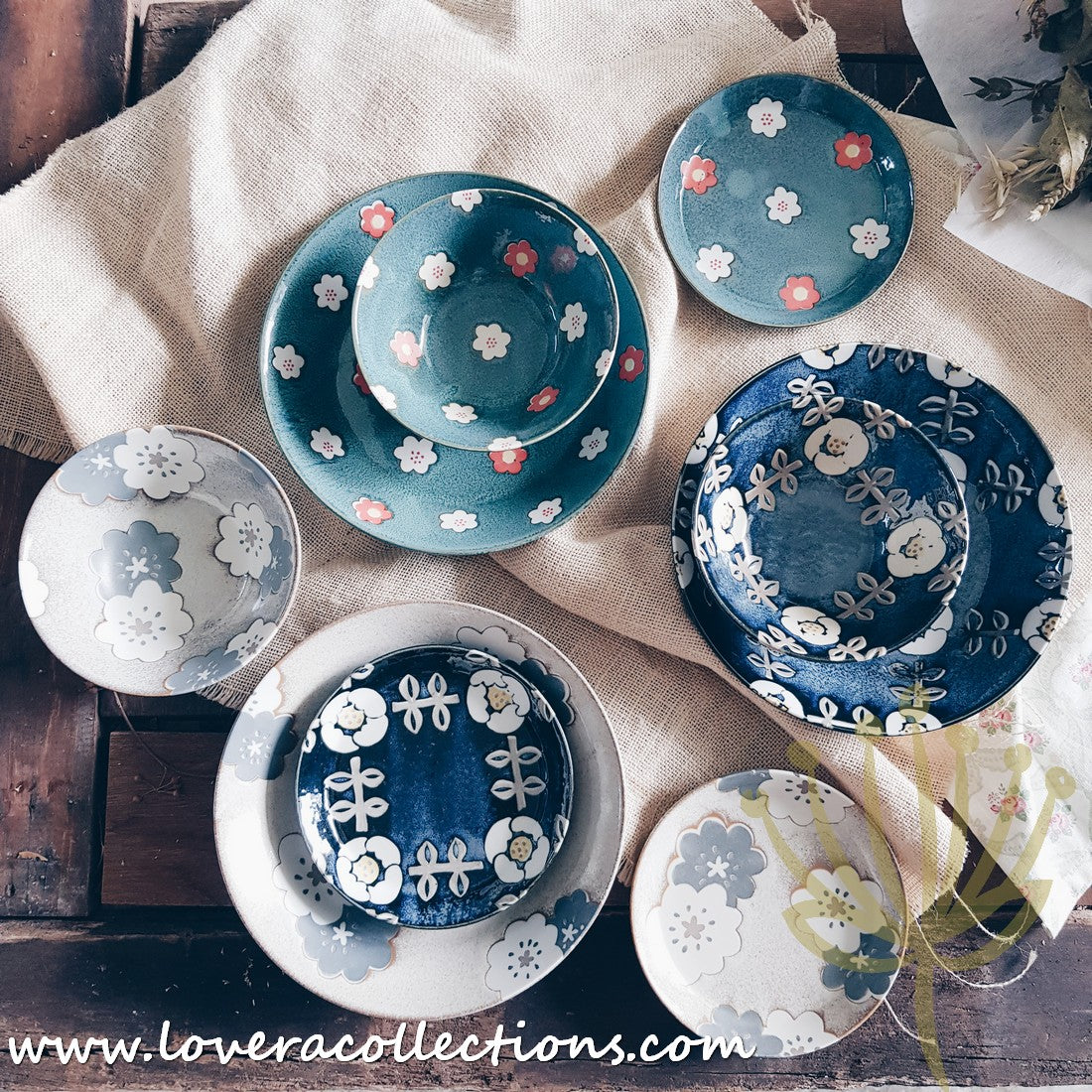 Aito Japan Nordic Floral Dinnerware Set - 60% Off Sale - Elegant Plates, Bowls & Cups for Home Dining, Wedding Registry & Gift Giving