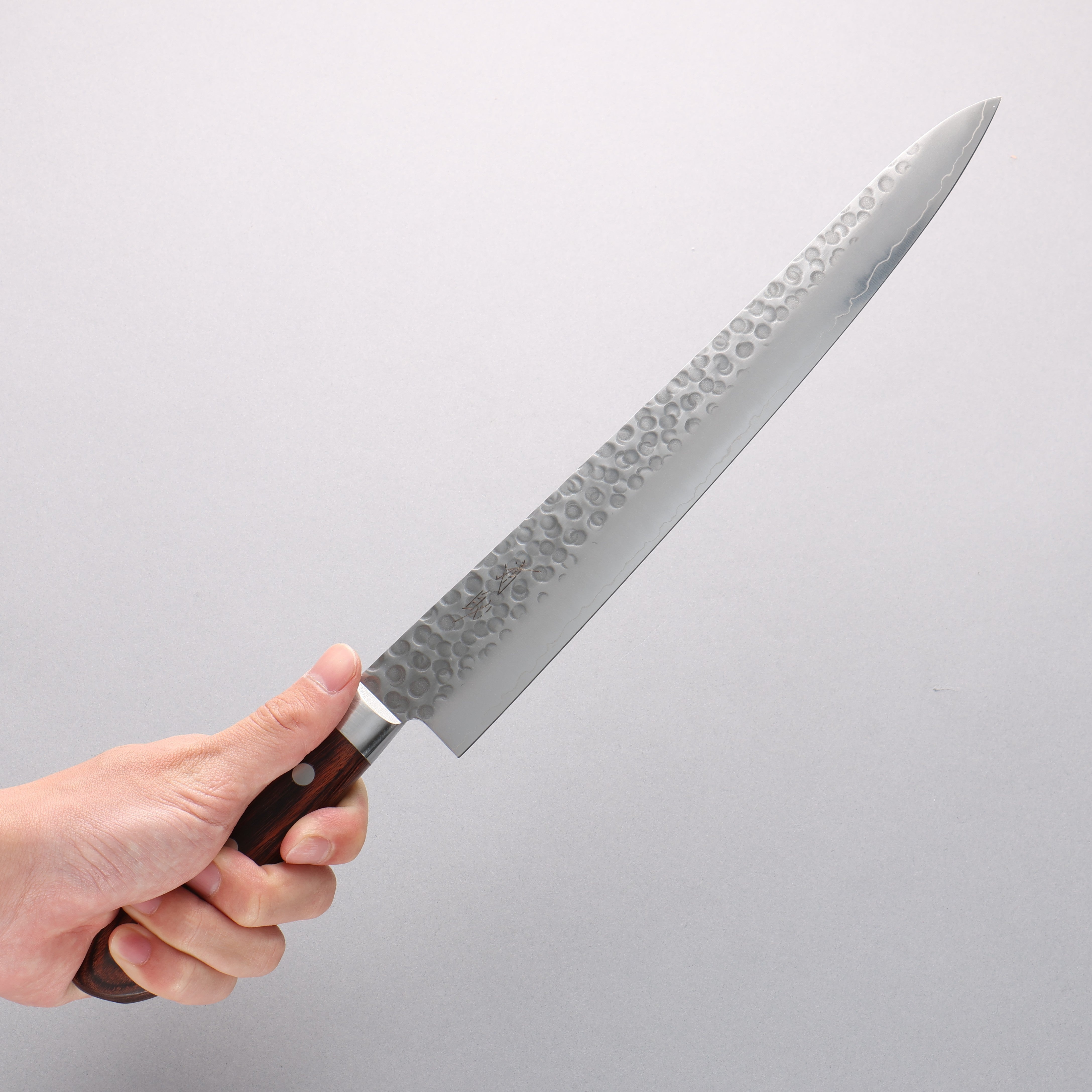Premium Seisuke Swedish Steel Hammered Sujihiki Knife 270mm - Handcrafted Mahogany Handle - Perfect for Sushi, Sashimi & Meat Slicing - Professional Japanese Kitchen Knife for Chefs & Home Cooks
