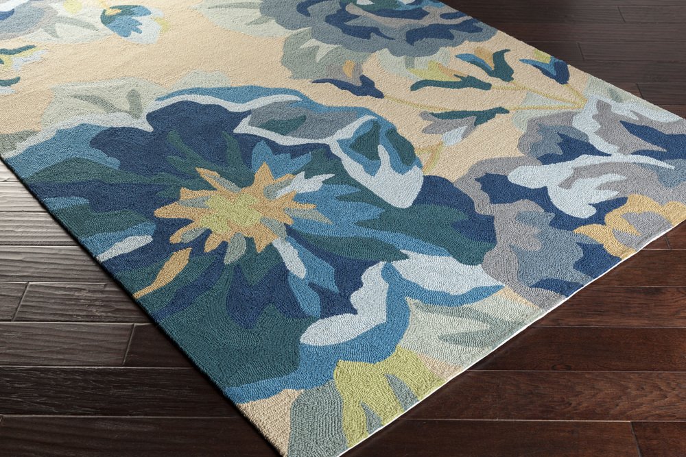 Rafael Blue Area Rug 5x8 Feet - Soft Modern Living Room Rug for Home Decor, Bedroom, Office - Non-Slip Comfortable Floor Mat