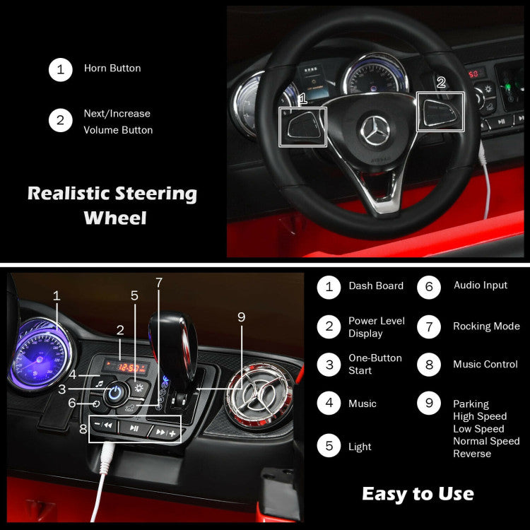 Costway Licensed Mercedes Benz X Class 2-Seater Ride-On Car with Remote Control & Trunk - Kids Electric Toy Vehicle for Indoor & Outdoor Play
