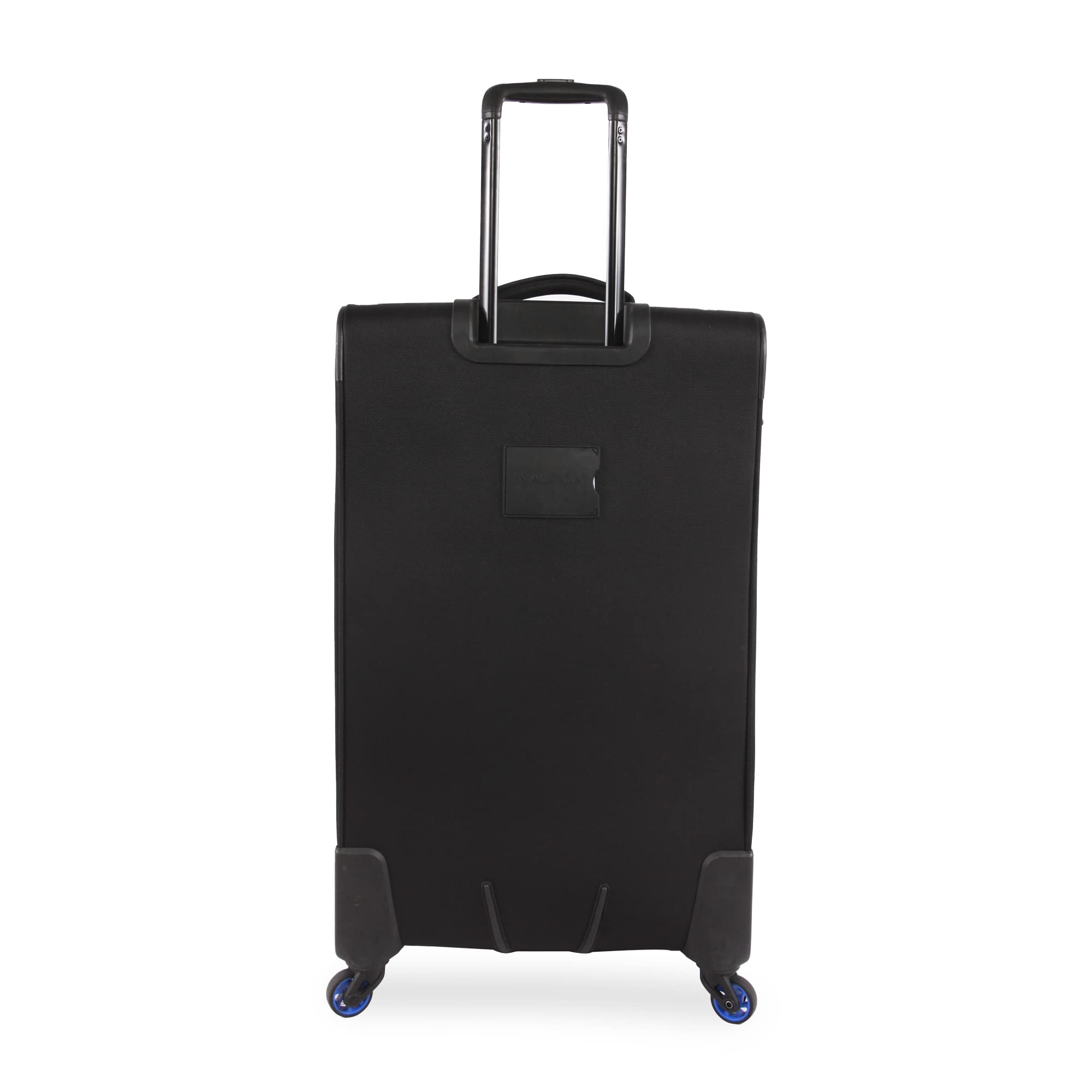NAUTICA Emry 2-Piece Softside Luggage Set - Black & Blue Spinner Suitcase for Travel, Business Trips & Vacations | Lightweight Durable Carry-On & Checked Bags