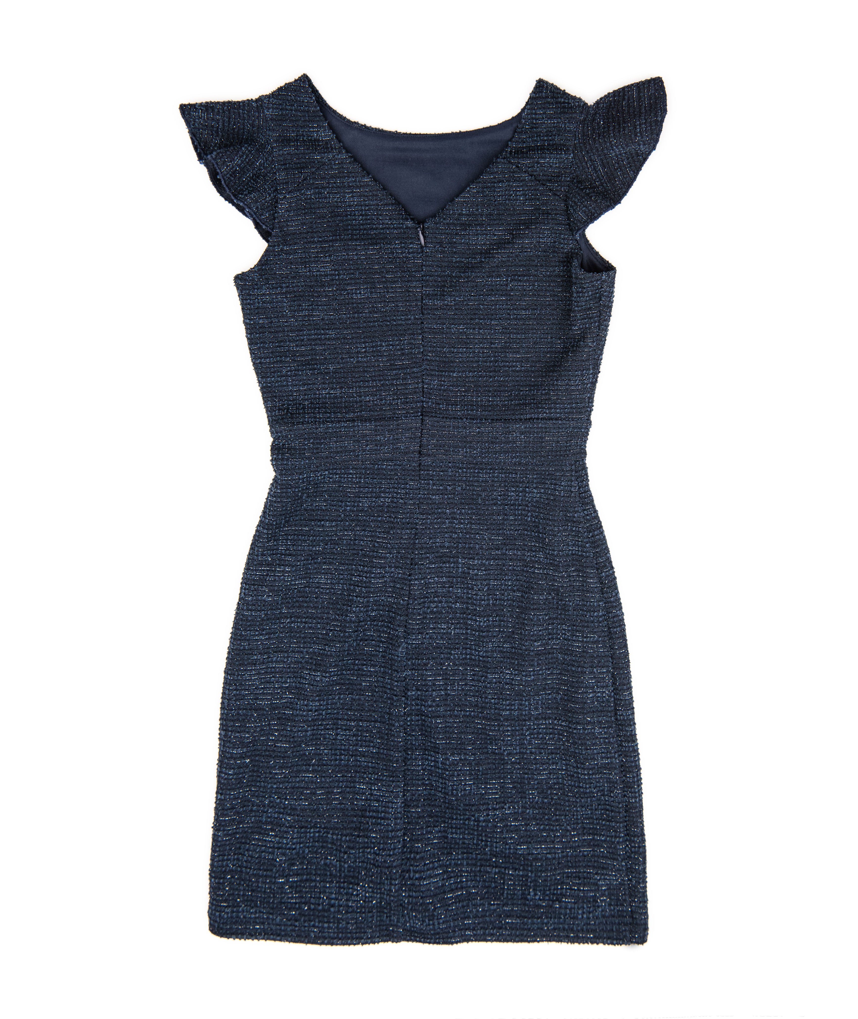 Debra Girls Milly Navy Boucle Flutter Sleeve Sheath Dress for Women - Elegant Office Wear & Cocktail Party Outfit