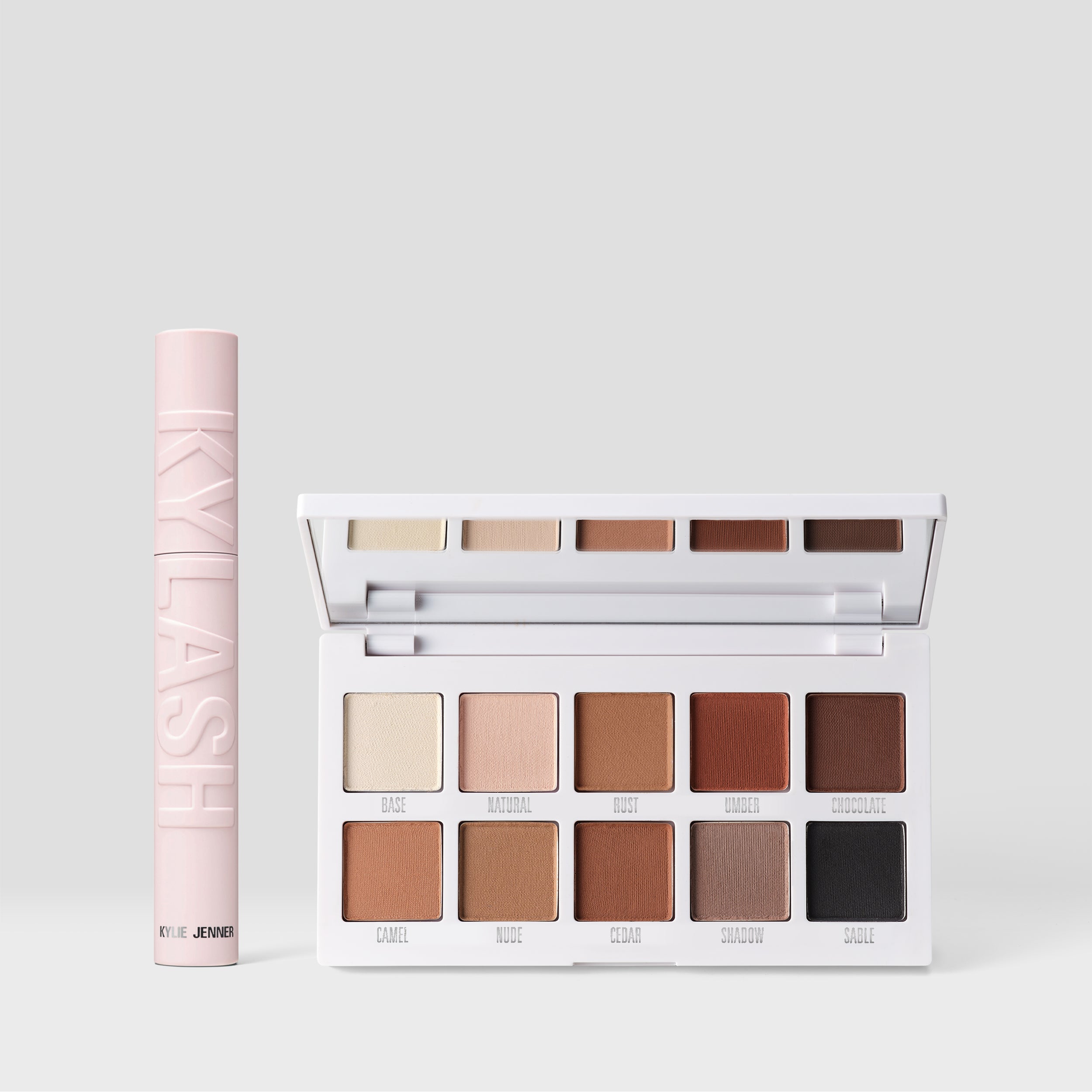 Kylash Volumizing Mascara & Classic Matte Eyeshadow Palette Set - Waterproof Lengthening Mascara & Neutral Matte Eyeshadows for Day to Night Makeup Looks