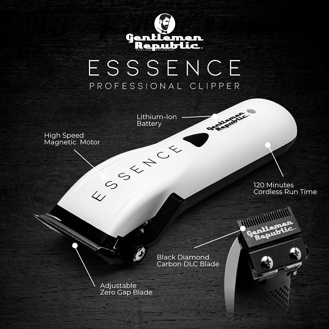 Gentlemen Republic Professional Cordless Hair Clipper for Men - Magnetic Linear Motor, 120 Min Runtime, Hair Cutting & Trimming Kit - Perfect for Home Barbering, DIY Haircuts & Beard Grooming