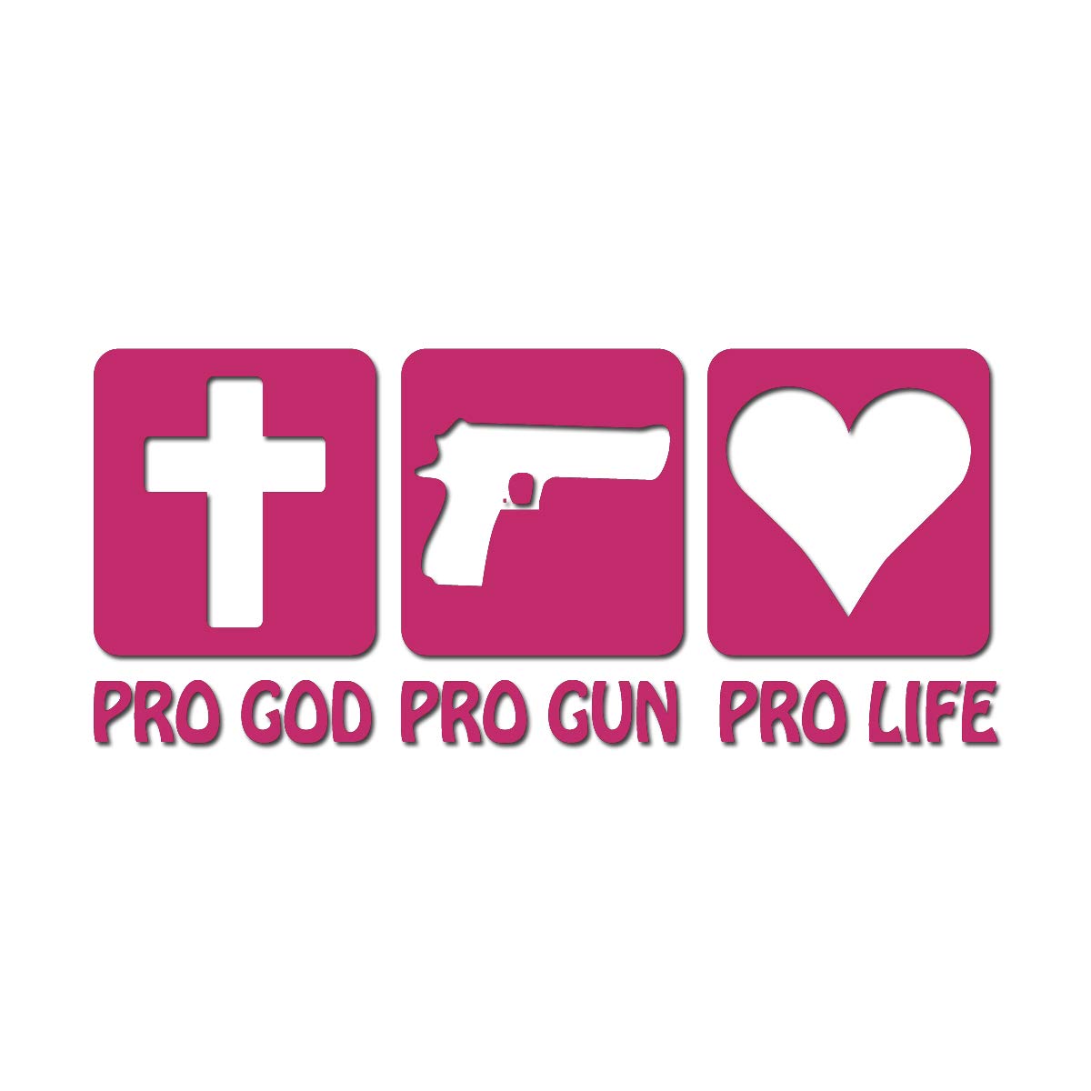 6 Inch Magenta Vinyl Decal - Milk Mug Designs Pro God Pro Gun Pro Life Sticker for Laptops, Cars, Water Bottles & Home Decor