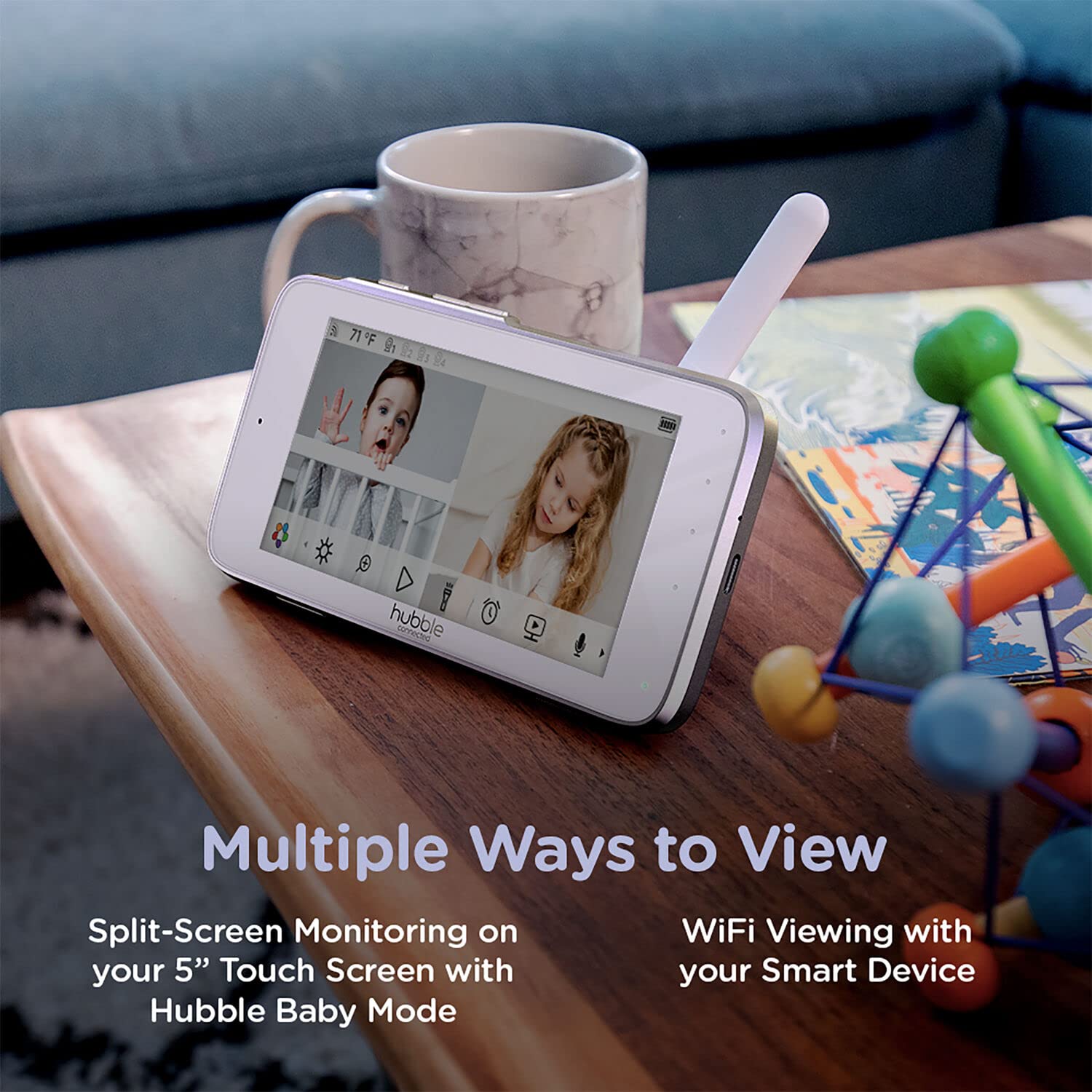 Hubble Connected Nursery Pal Deluxe Twin Smart Baby Monitor - Wireless Wi-Fi HD Camera with 5