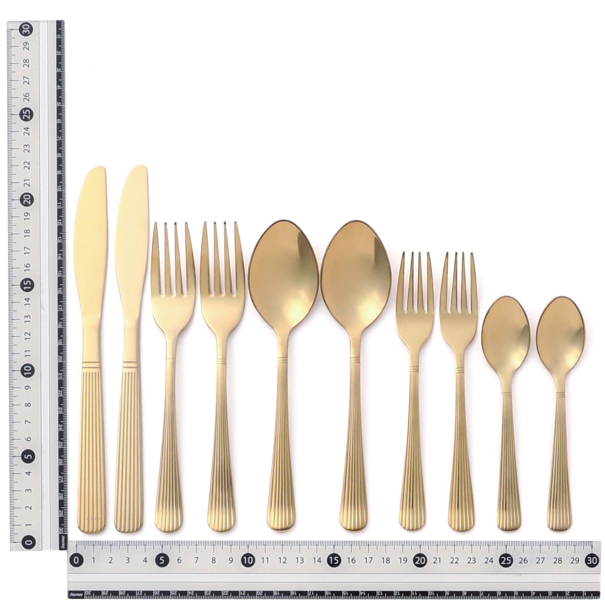 10-Piece Stainless Steel Gold Cutlery Set - Elegant Flatware for Dining, Parties, and Gifts