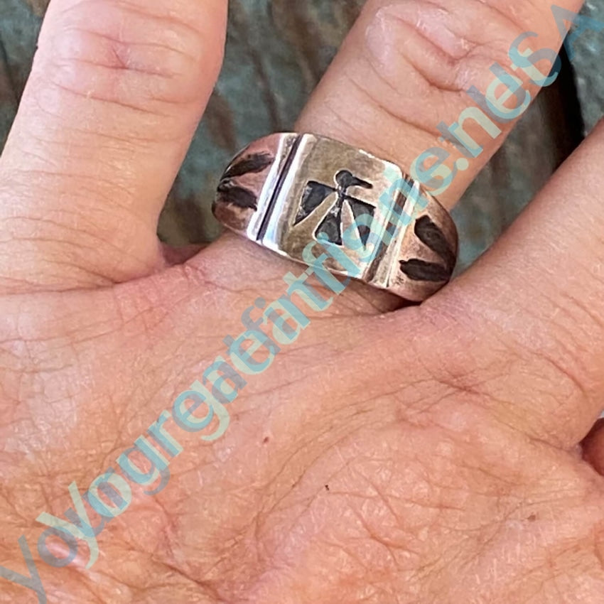 Authentic Native American Eagle Ring - Sterling Silver 11.5 Size - Handcrafted Tribal Jewelry for Men & Women - Perfect for Spiritual Ceremonies, Powwows & Everyday Wear