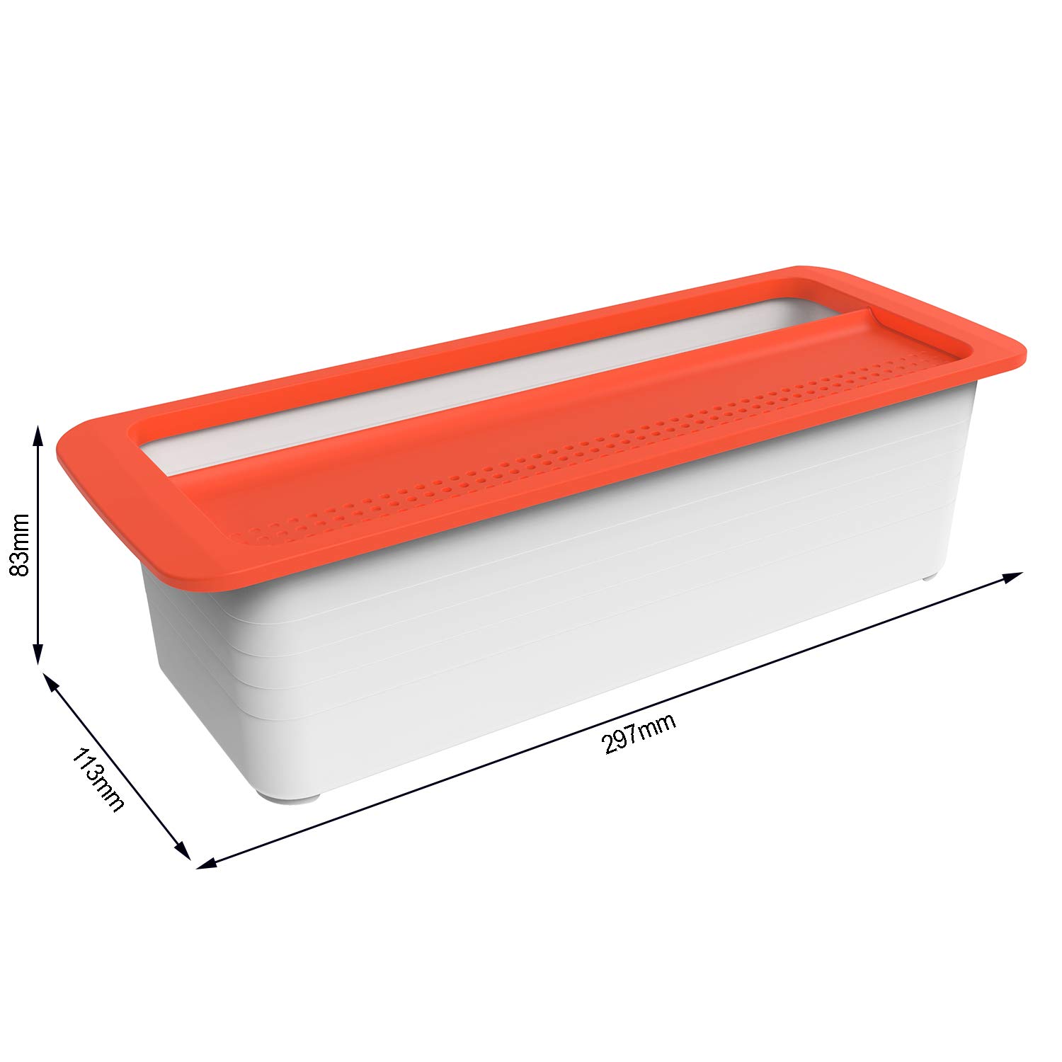 BPA-Free Microwave Pasta Cooker with Lid - 1.8L PP Plastic Container (Red/White, 29.7 x 11.3 x 8.3 cm) for Quick & Easy Pasta Cooking - Perfect for Dorm Rooms, Office Lunches & Small Kitchens