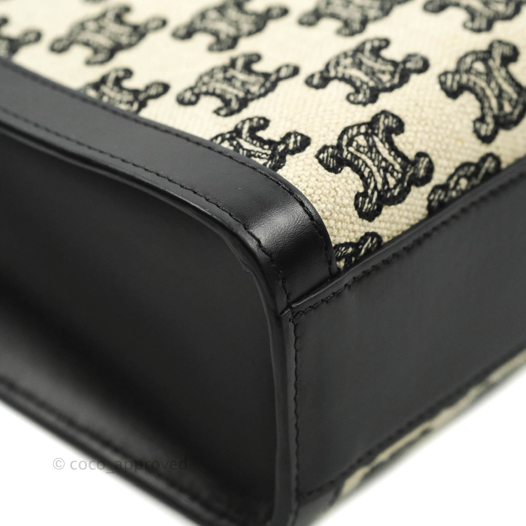 Celine Small Cabas Vertical Tote Bag with Triomphe Embroidery in Black Textile - Perfect for Work, Travel & Everyday Luxury Fashion Accessory