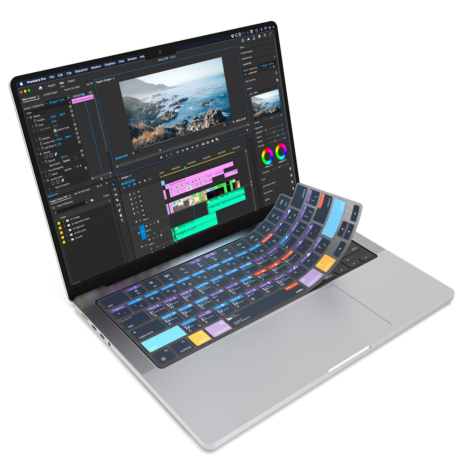 JCPal Adobe Premiere Pro Shortcut Keyboard Cover for MacBook Pro 14