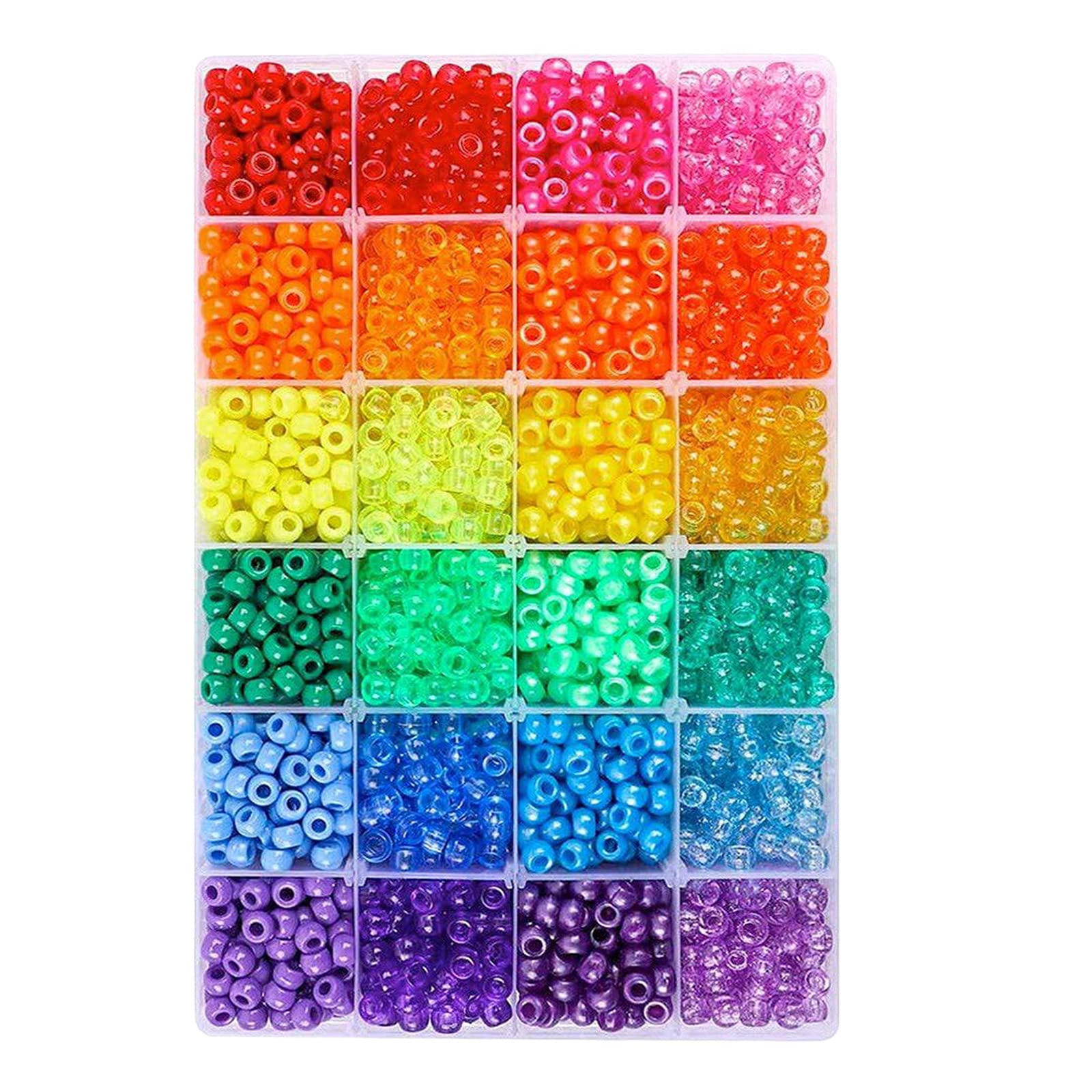 2880pcs Colorful Pony Seed Beads Kit - DIY Bracelet Making Supplies, Jewelry Charms, Pendants & Rings for Beading Crafts | Perfect for DIY Jewelry, Friendship Bracelets & Kids Crafts