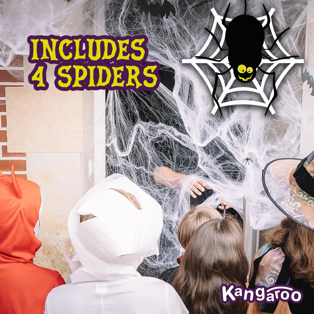 200 sq. ft Halloween Spider Web Decorations - Spooky Cobweb & Fake Spiders Set for Halloween Party, Haunted House, Outdoor & Indoor Decor