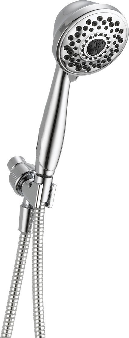 Delta Faucet 59346-PK 7-Spray Handheld Shower Head with Hose in Chrome - Adjustable Rainfall, Massage & Water Saving Modes for Bathroom, Spa & Relaxation