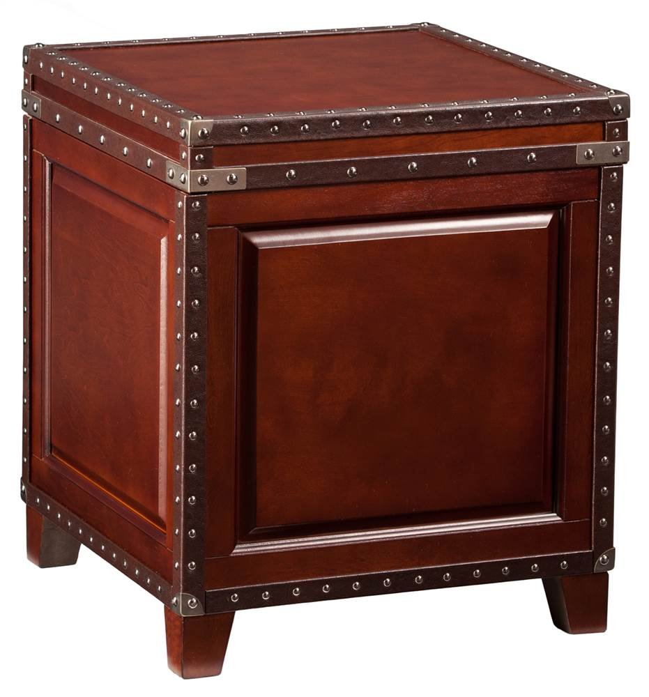 Amherst Trunk End Table - Vintage Style Wooden Storage Ottoman with Lift Top - Perfect for Living Room, Bedroom, or Entryway Storage & Decor