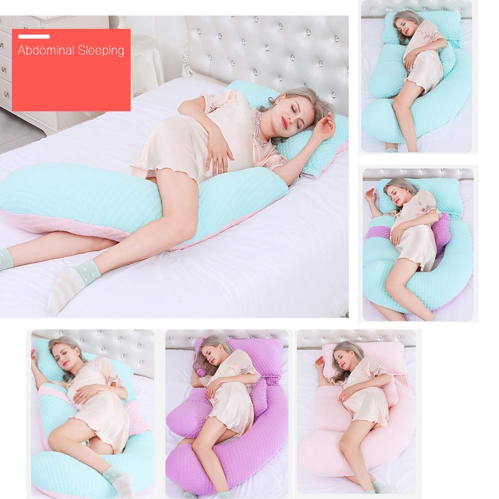 **Pregnancy Body Pillow with Adjustable Belt - Maternity Support for Back, Hips, Legs & Belly - Detachable & Washable Cotton Cover - Ideal for Sleeping, Nursing & Comfort During Pregnancy**