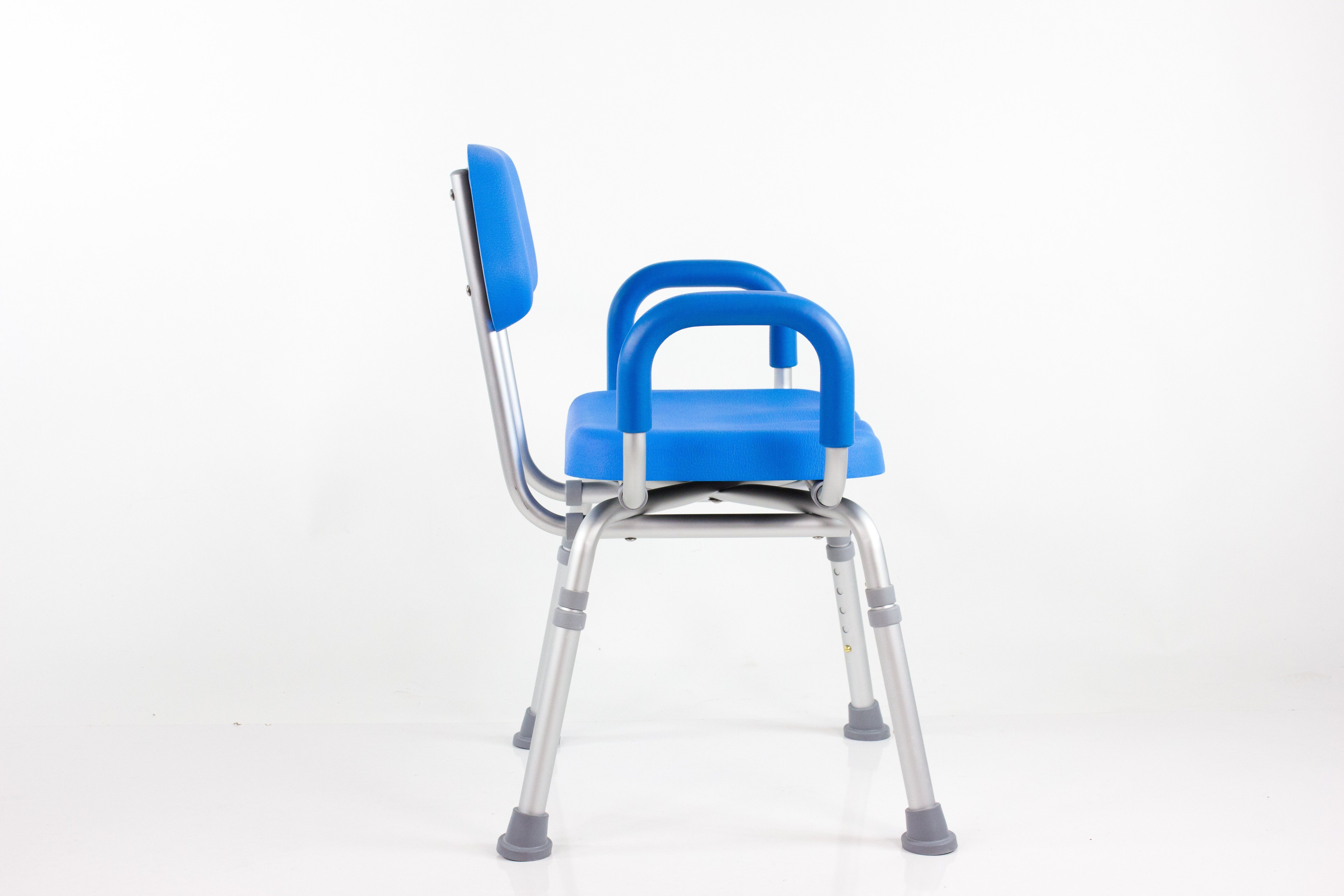 ComfortAble™ Deluxe Padded Bath Shower Chair with Armrests - Non-Slip & Adjustable Height for Elderly & Disabled Safety in Bathroom