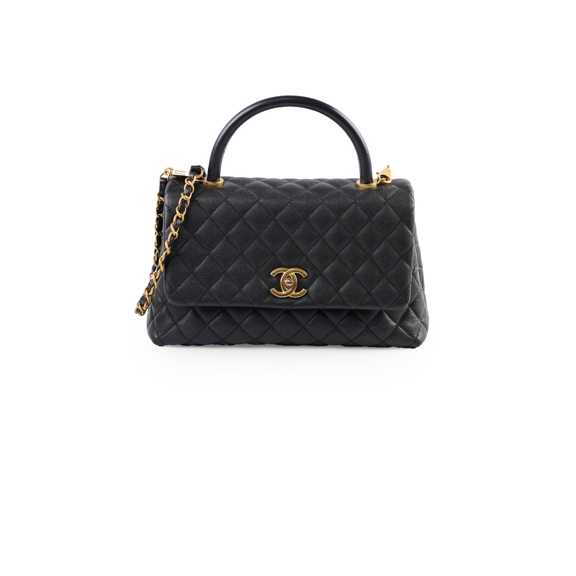 Chanel Medium Coco Handle Bag in Black Caviar Leather - Luxury Crossbody Purse for Women, Perfect for Work, Evening Events & Daily Use