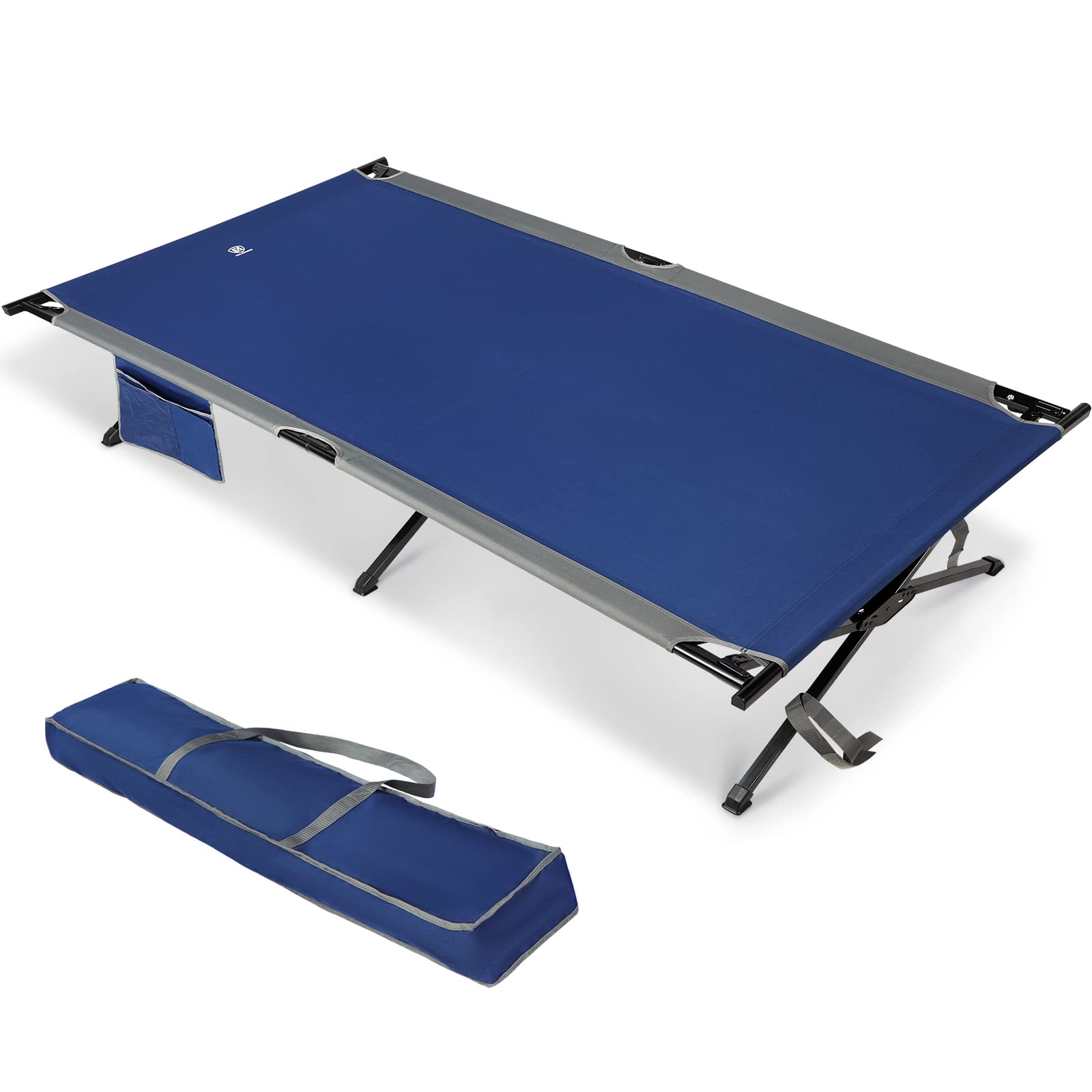 EVER ADVANCED Heavy Duty XL Folding Camping Cot - Portable Outdoor Tent Bed with Carry Bag - Supports 550 lbs - Perfect for Camping, Hiking, Backpacking & Emergency Shelter