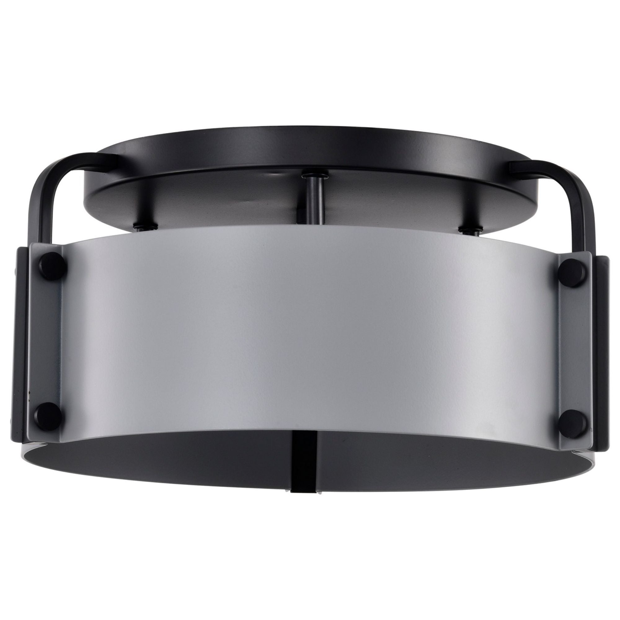 Altos 14 Inch 3-Light Semi Flush Mount Ceiling Light Fixture - Matte Gray & Matte Black Finish - Perfect for Bedroom, Kitchen, or Hallway Lighting